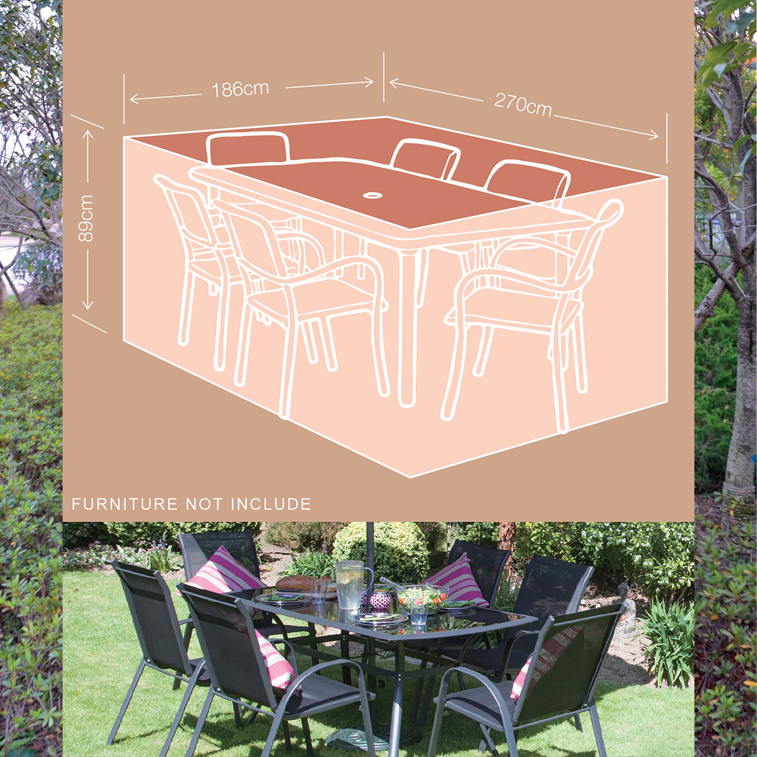 Premium Lightweight 6 Seater Rectangular Cover