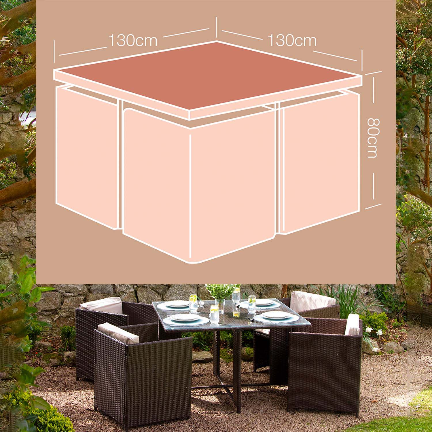 Premium Lightweight Rattan Cube Set Cover