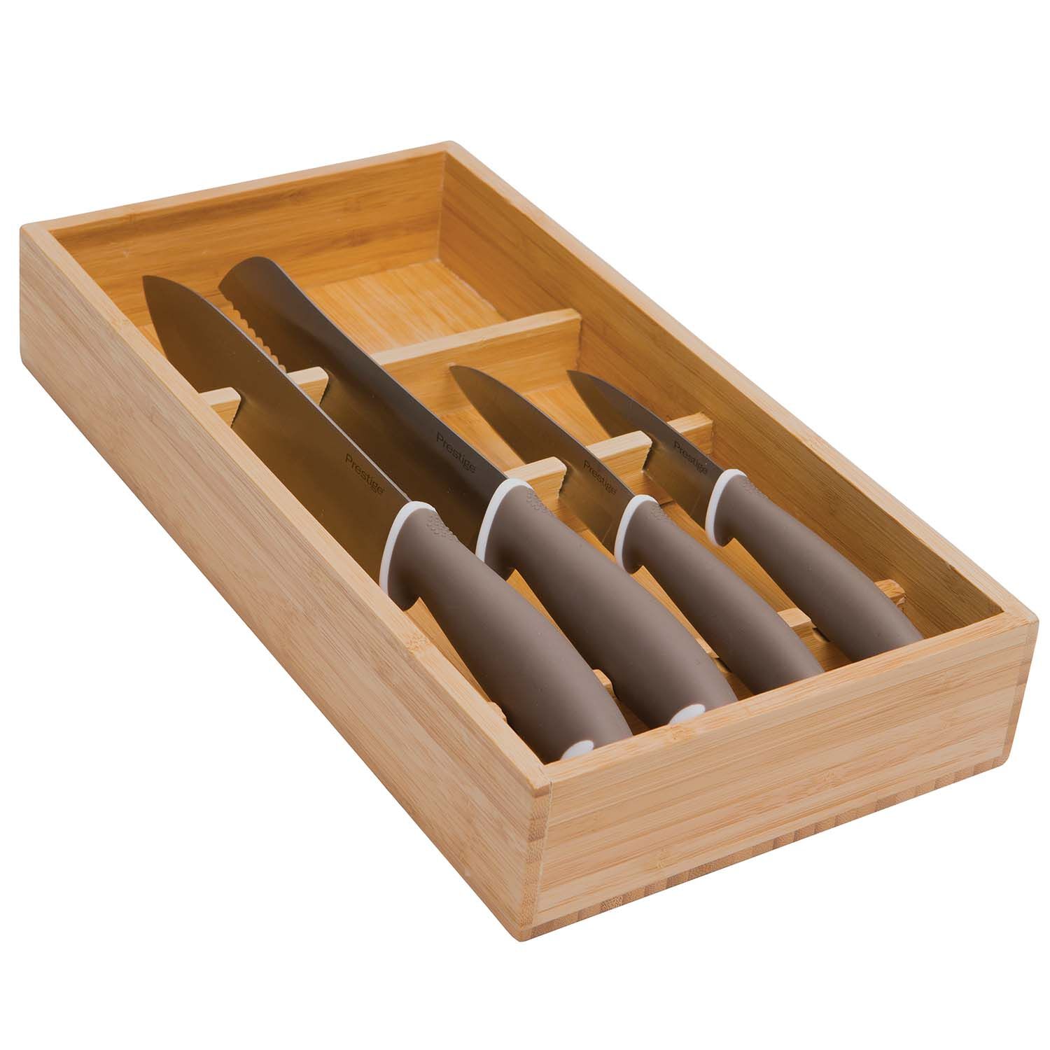 Prestige 4 Knife Set with Bamboo Tray