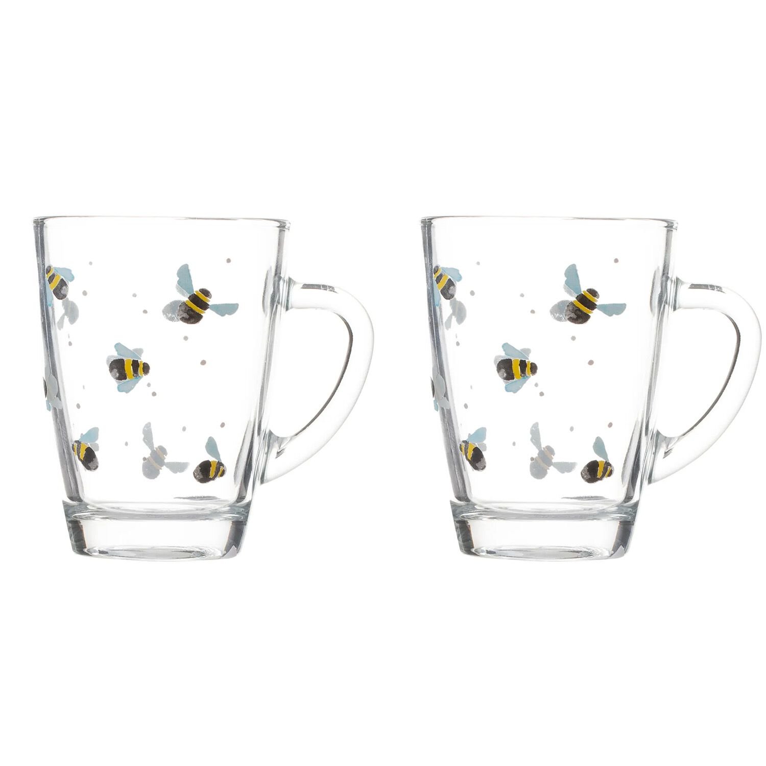 Price & Kensington Sweet Bee 280ml Glass Mugs Set