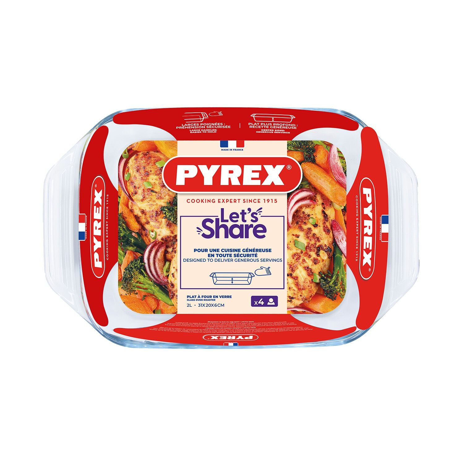 Pyrex Irresistible Oblong Roaster 31x20cm