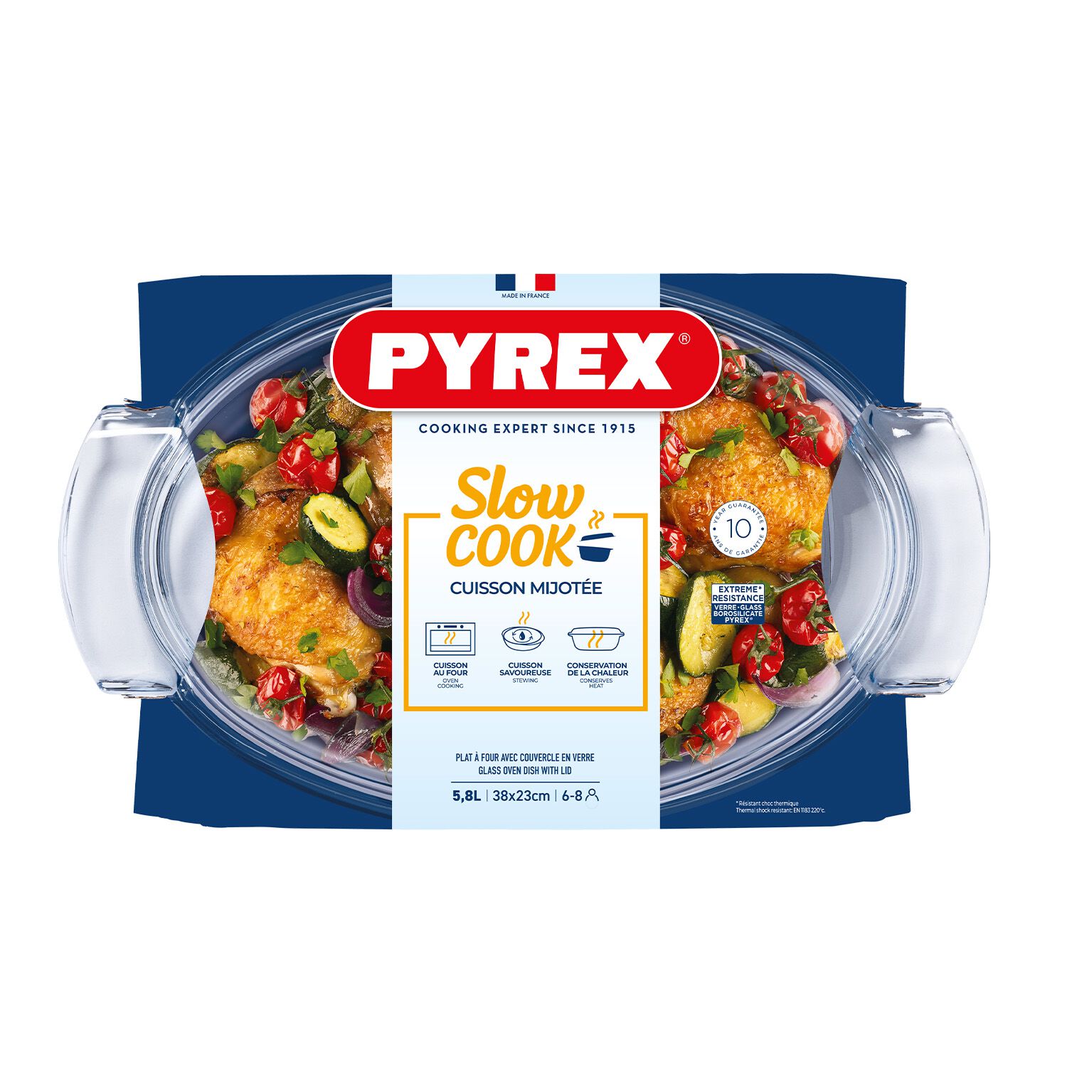 Pyrex Oval Casserole Dish 4.4+1.4L (5.8L)