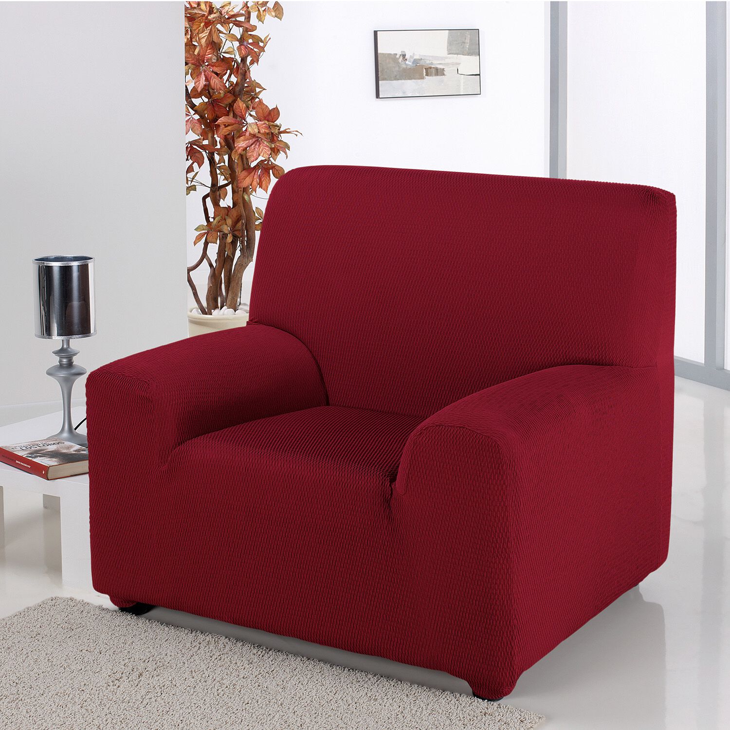 Easystretch Armchair Cover Bordeaux