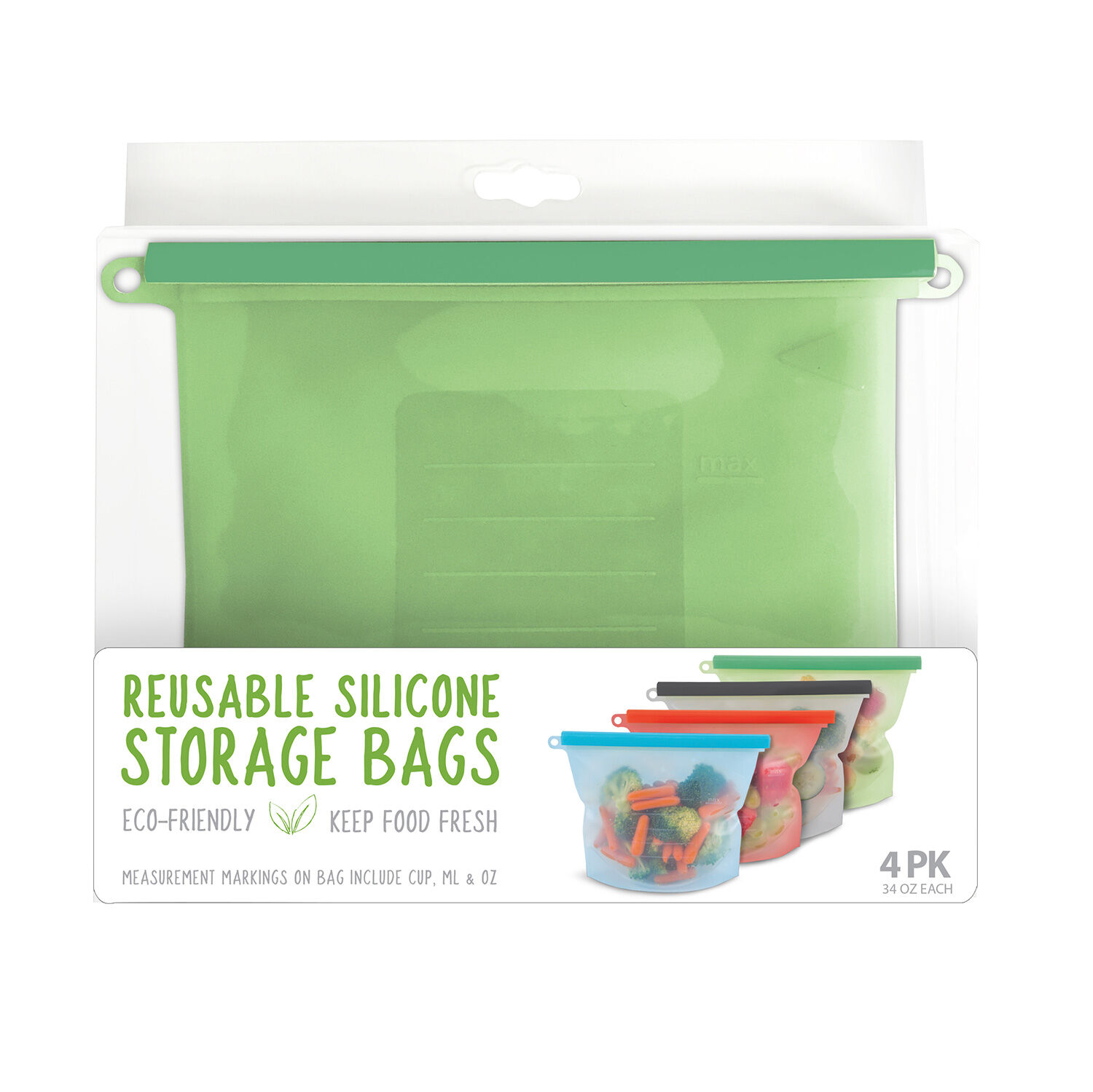 Reusable Silicone Storage Bags 4 Pack