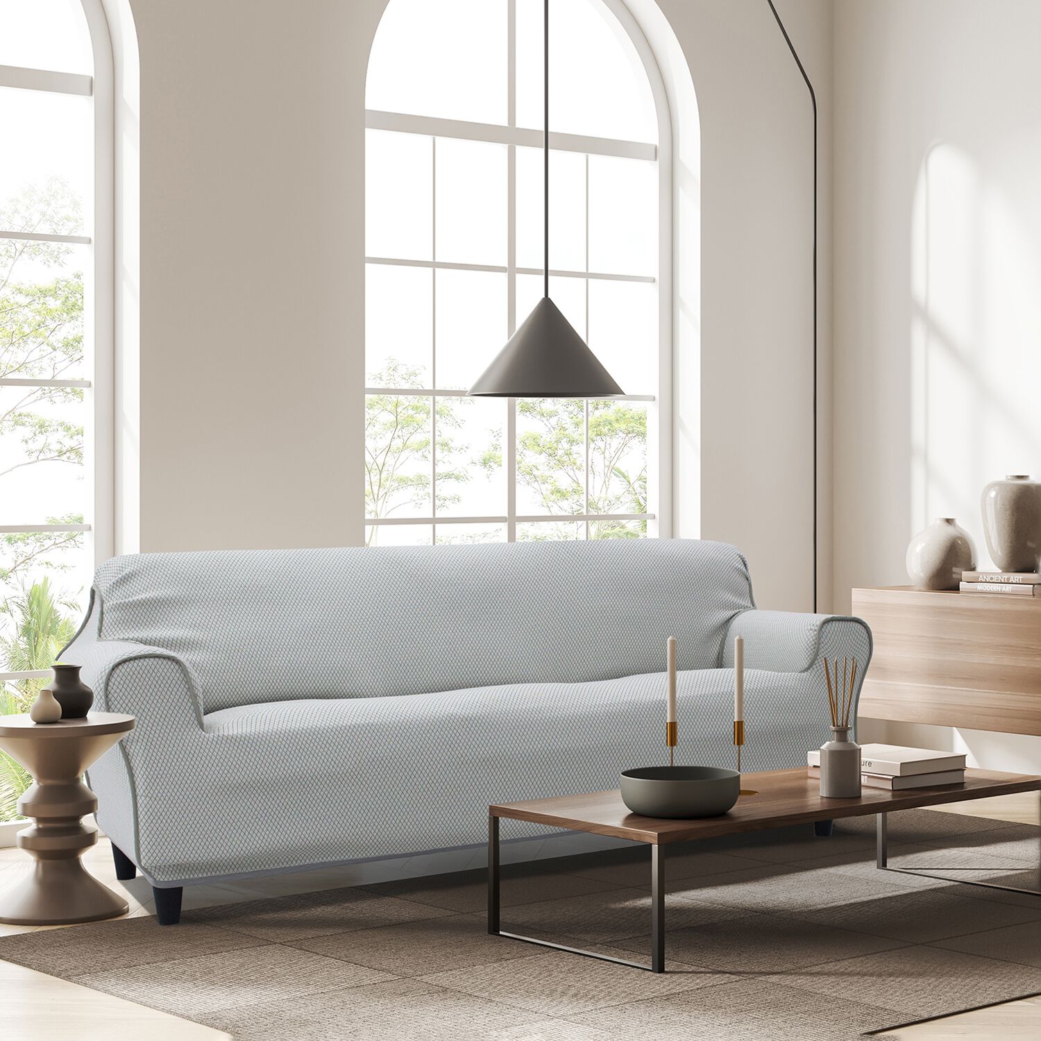 REVERSIBLE EASYSTRETCH GREY 2 Seater Sofa Cover