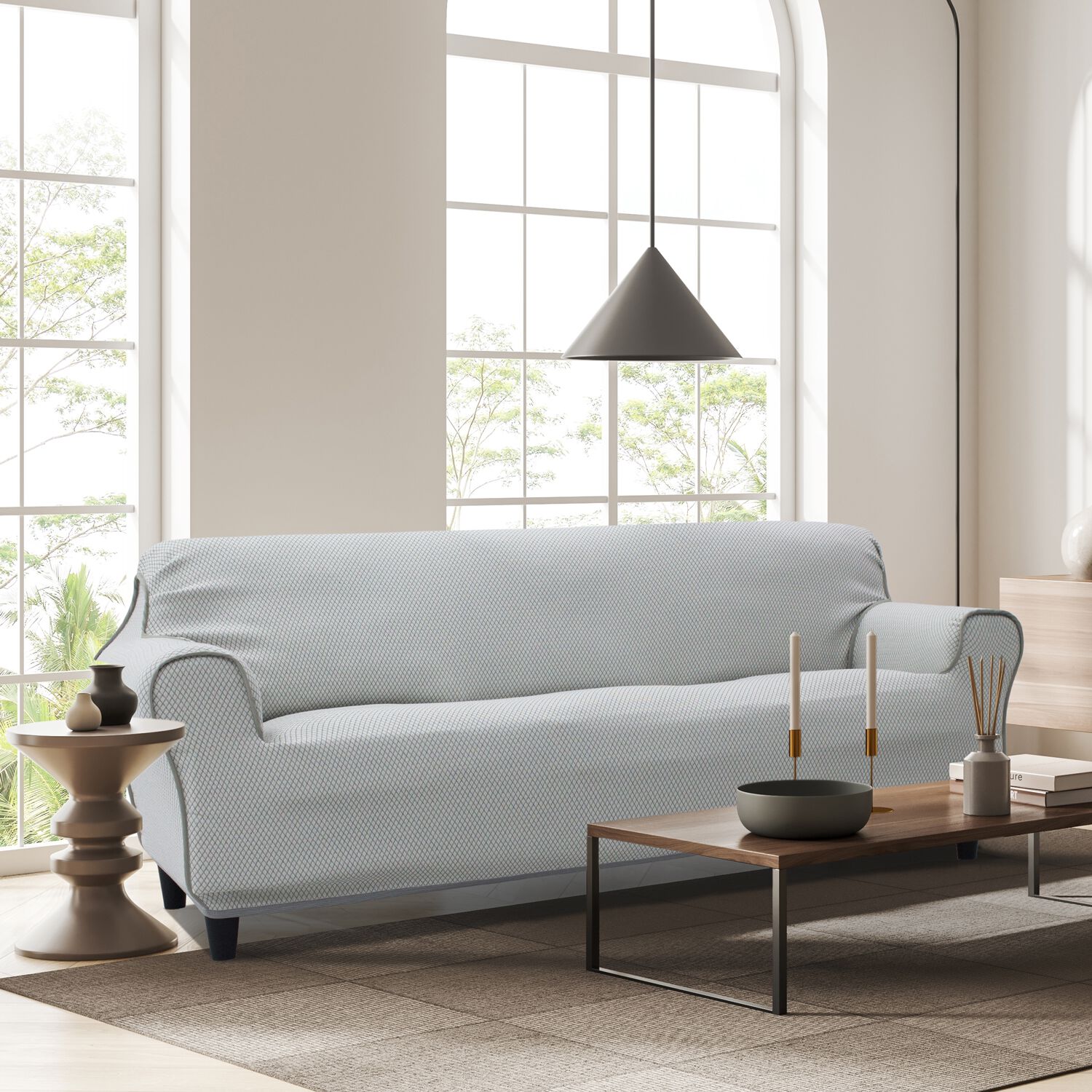 REVERSIBLE EASYSTRETCH GREY 3 Seater Sofa Cover