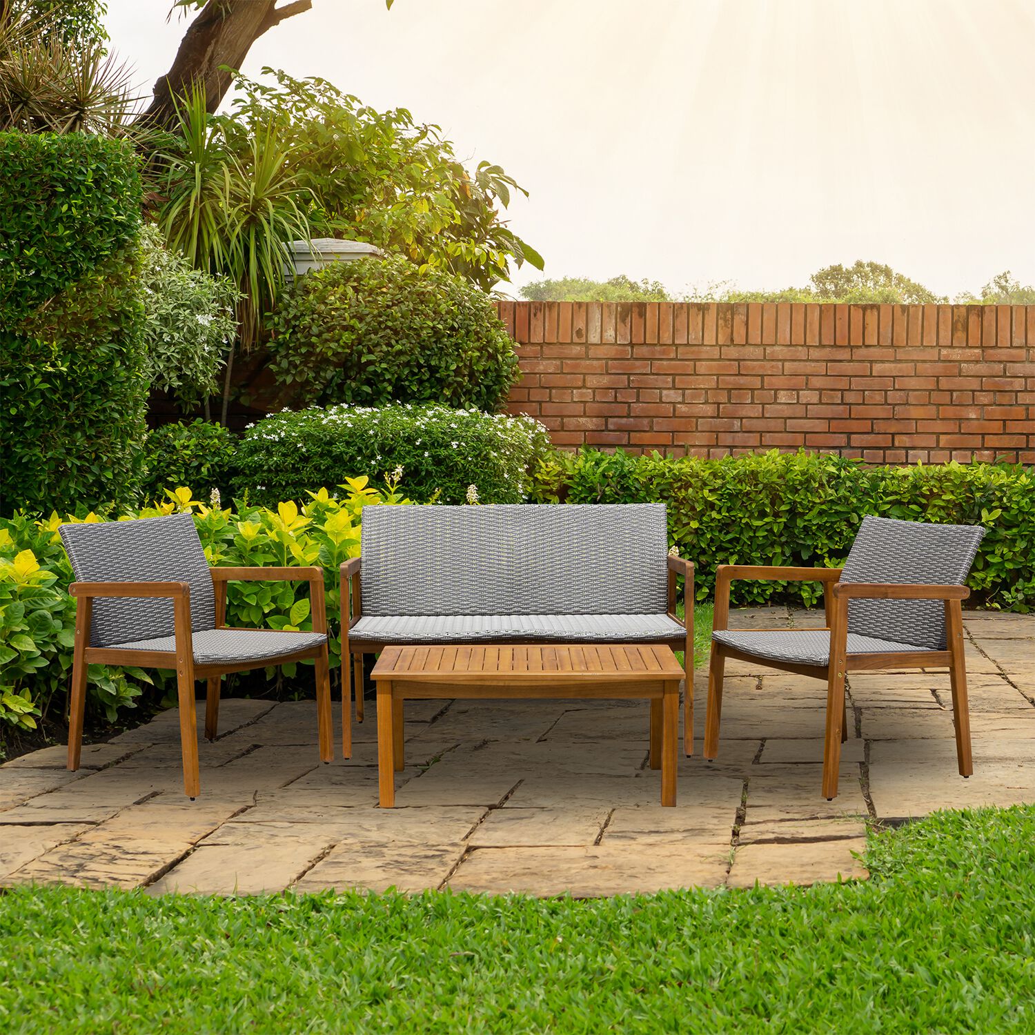 Rochelle 4 Piece Rattan Sofa Garden Furniture Set