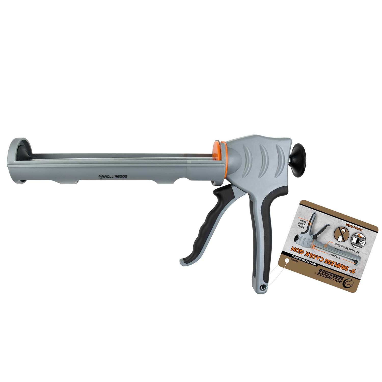 Rolling Dog 9" Super Light Caulking Gun