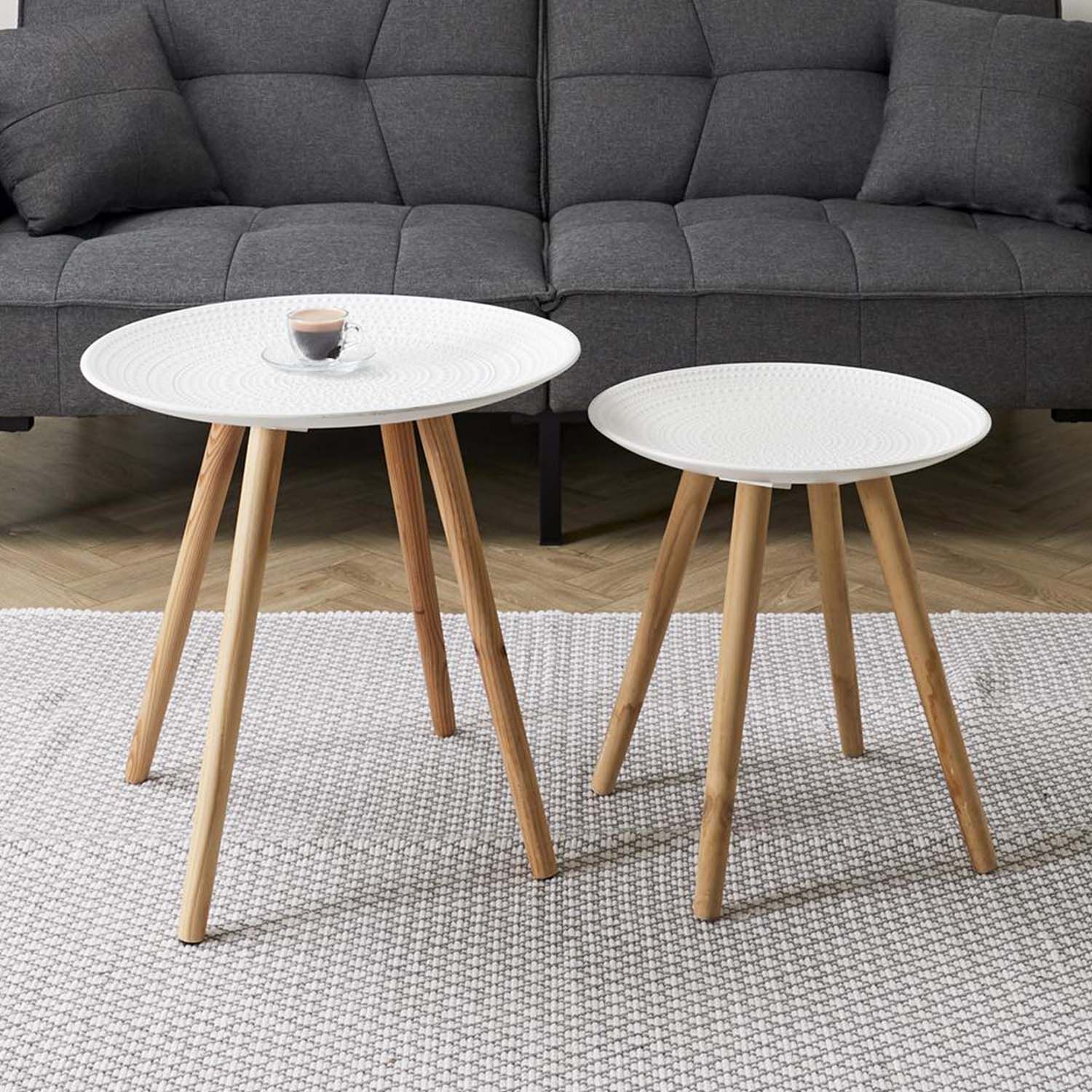 Round Droplet Texture Nest Of Tables