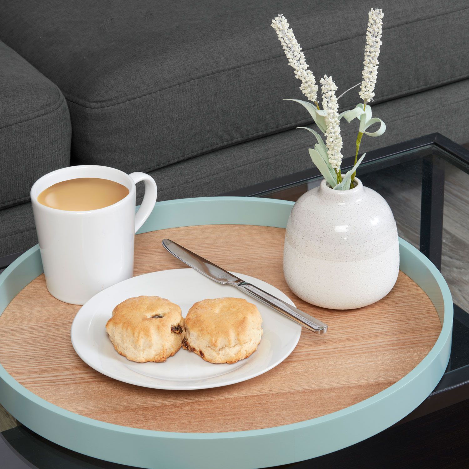 Round Wooden Duck Egg Serving Tray