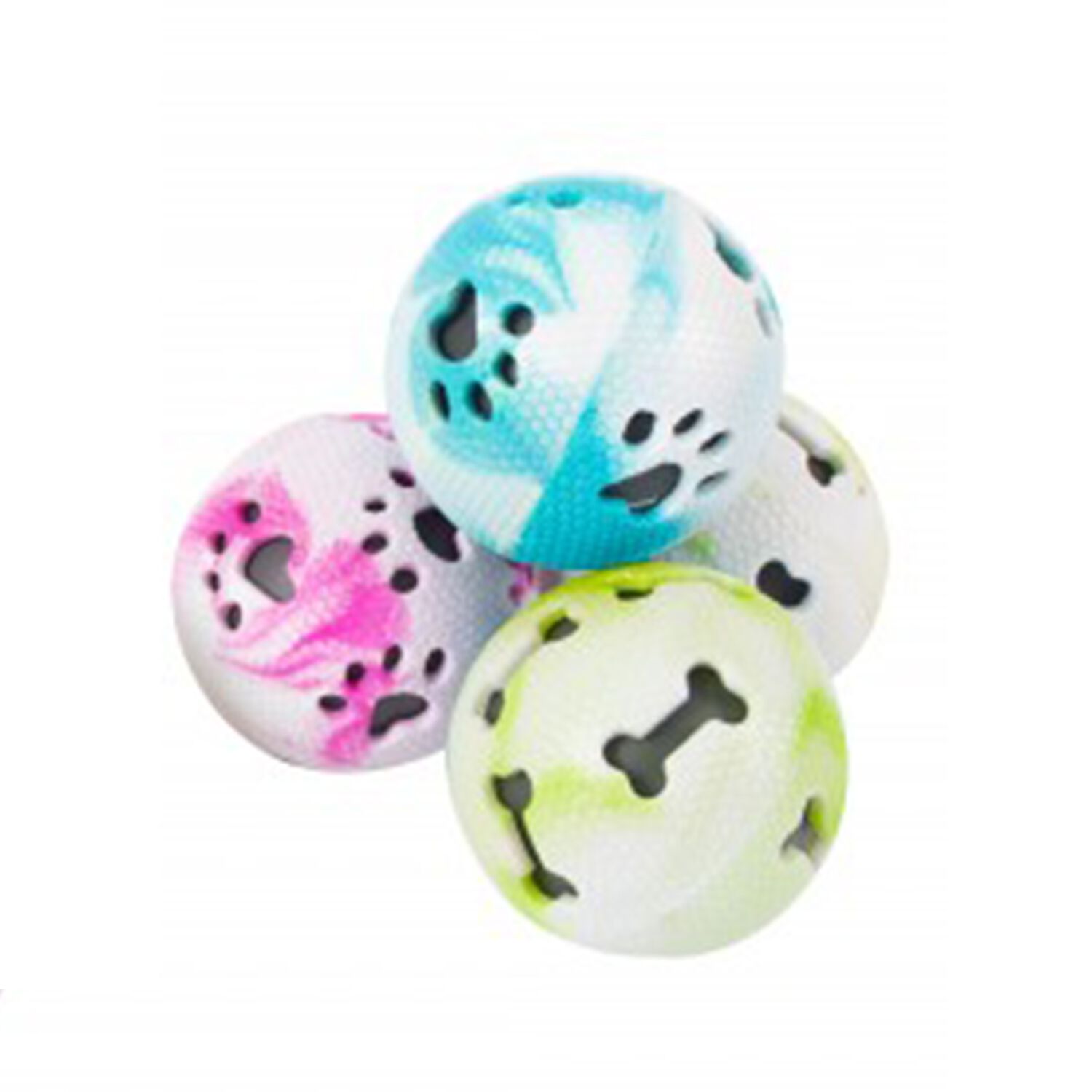Rubber Ball Dog Toy With Squeaker - 3 Colours