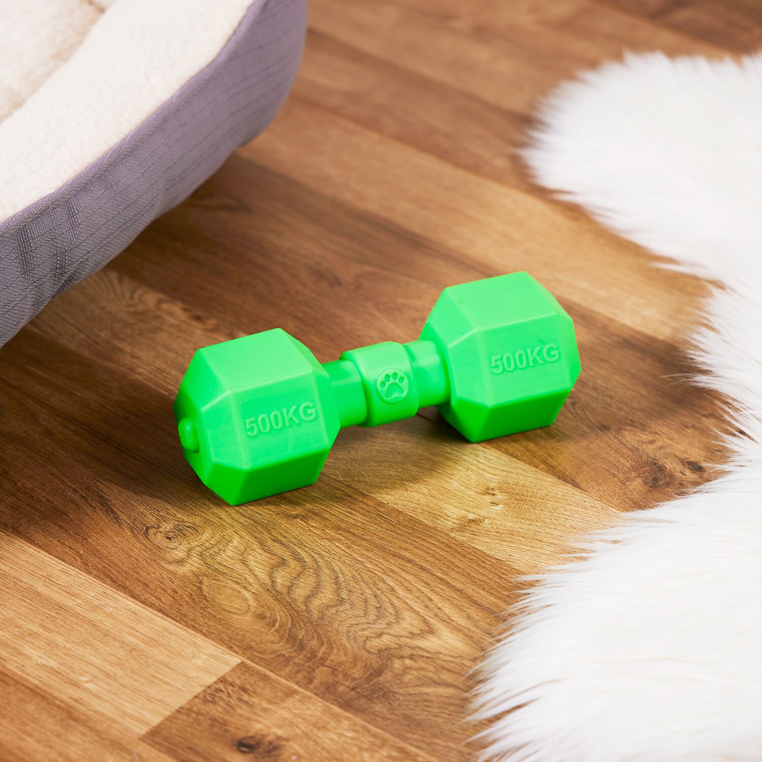 Rubber Dumbbell Dog Toy With Squeak