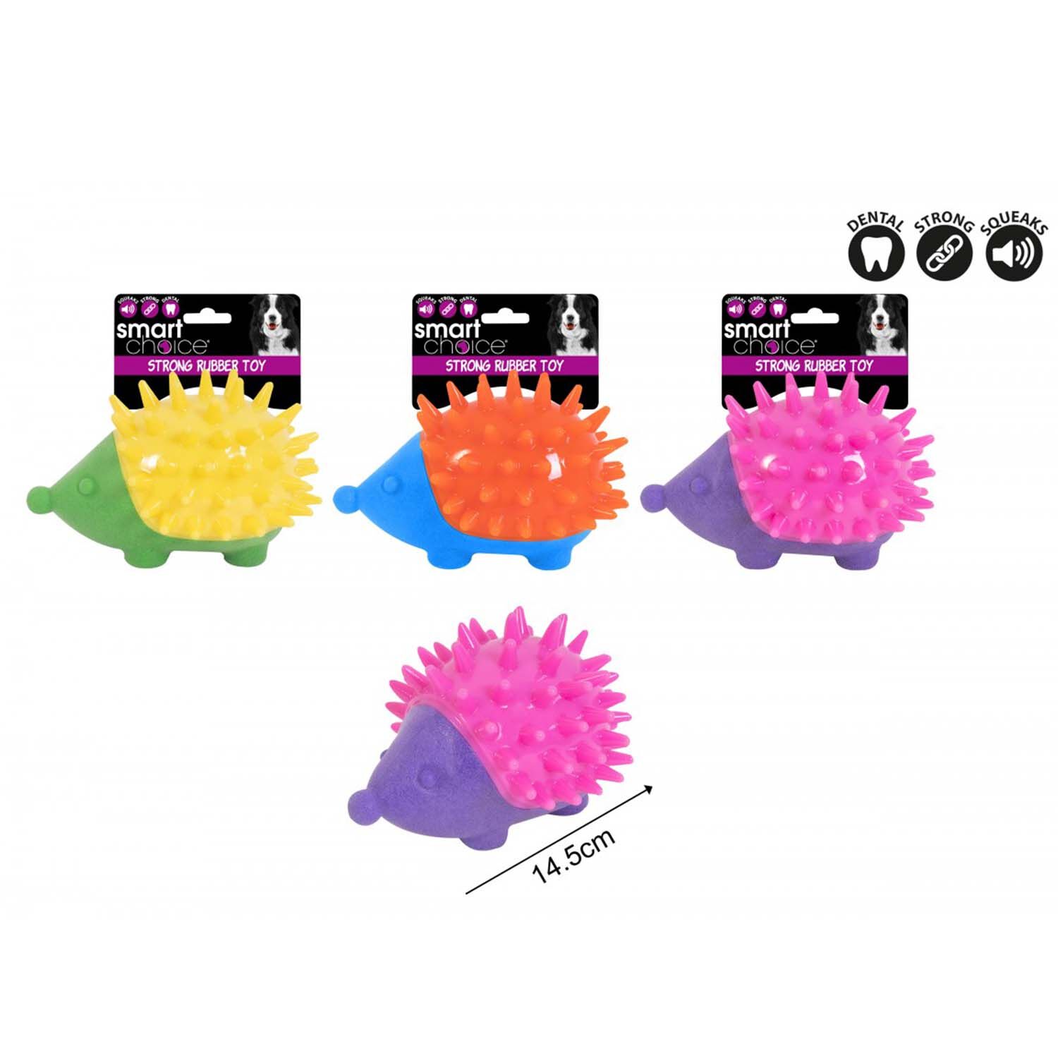 Rubber Hedgehog Dog Toy With Squeaker