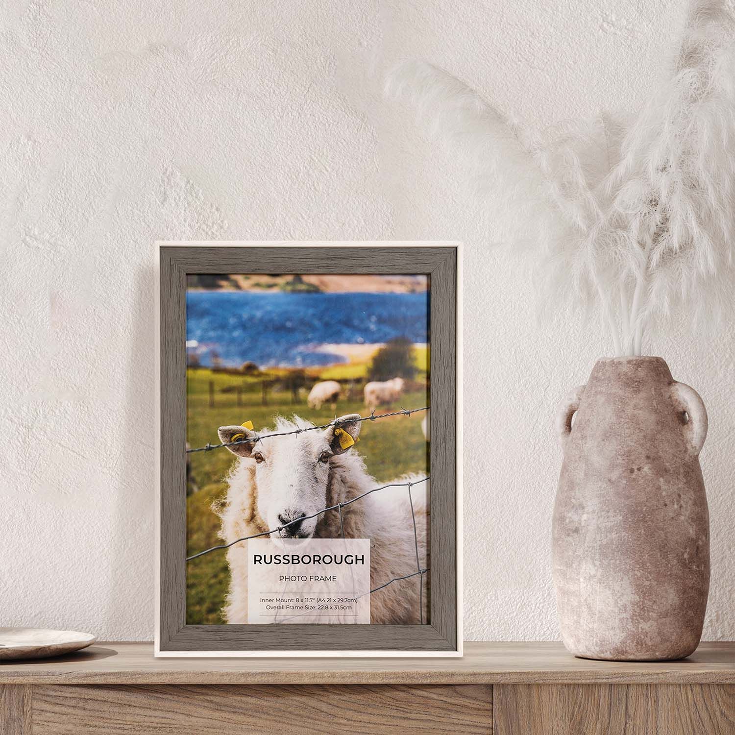 A4 RUSSBOROUGH GREY Silver Mounted Photo Frame