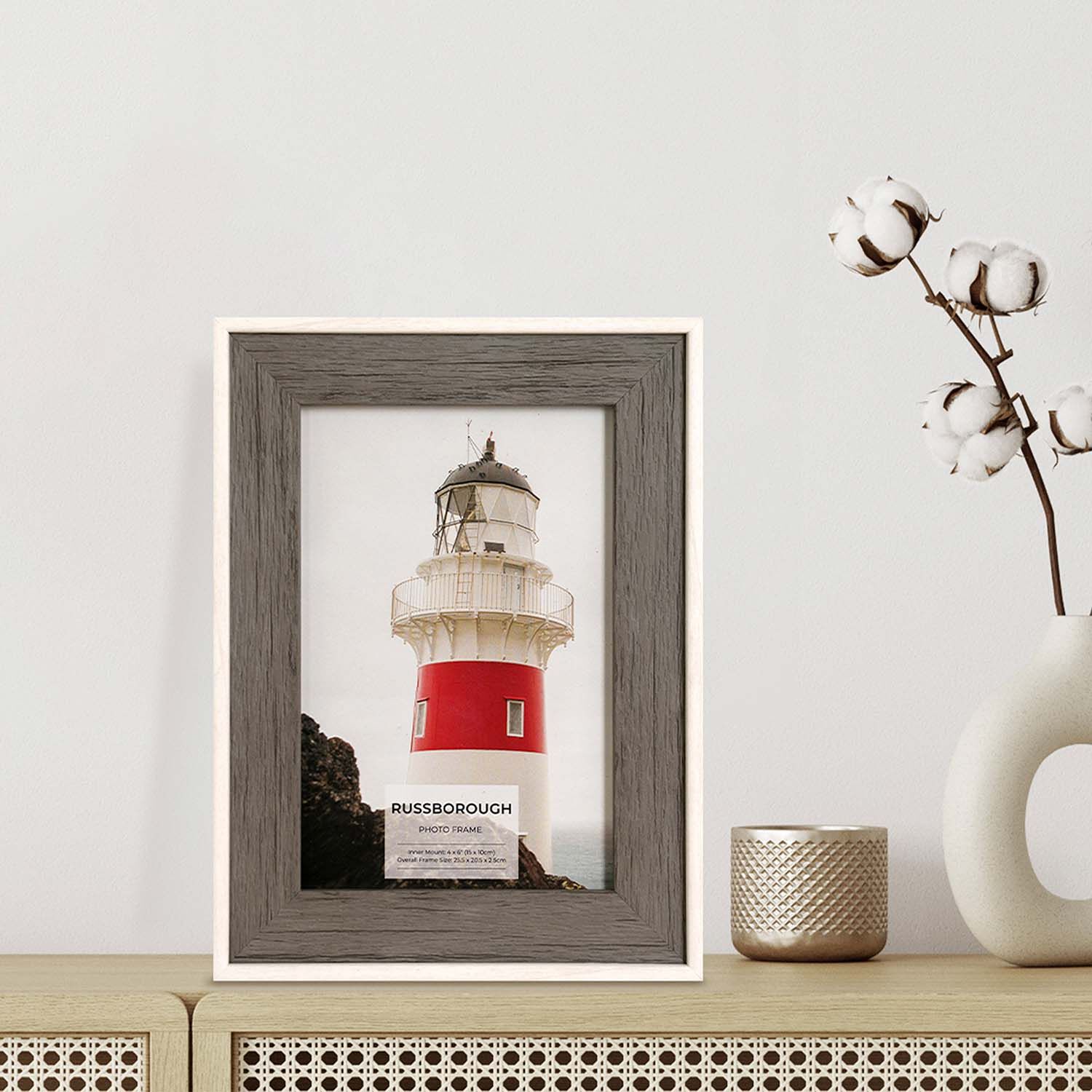 4X6 RUSSBOROUGH GREY Silver Mounted Photo Frame