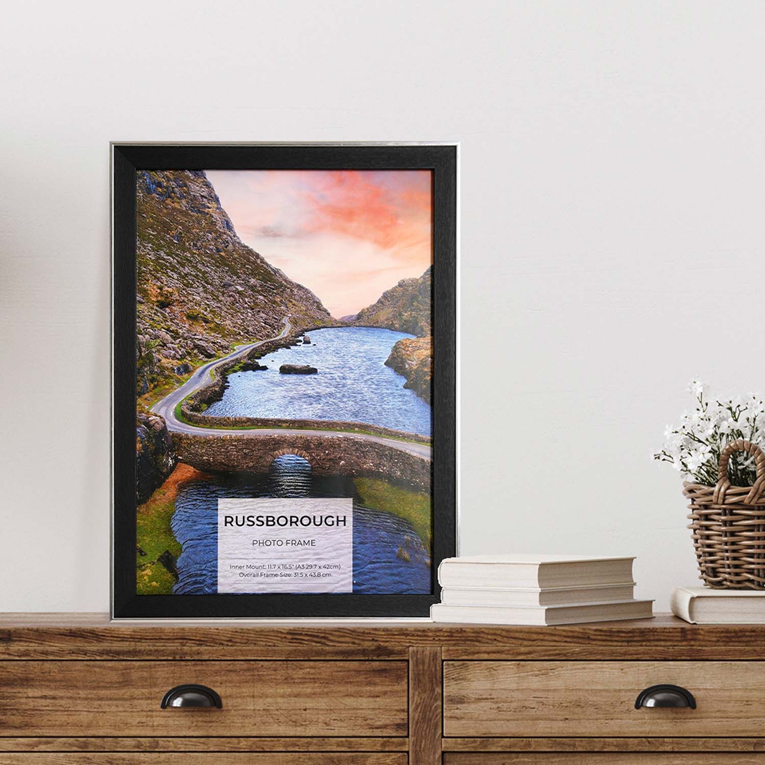 A3 RUSSBOROUGH BLACK Mounted Photo Frame