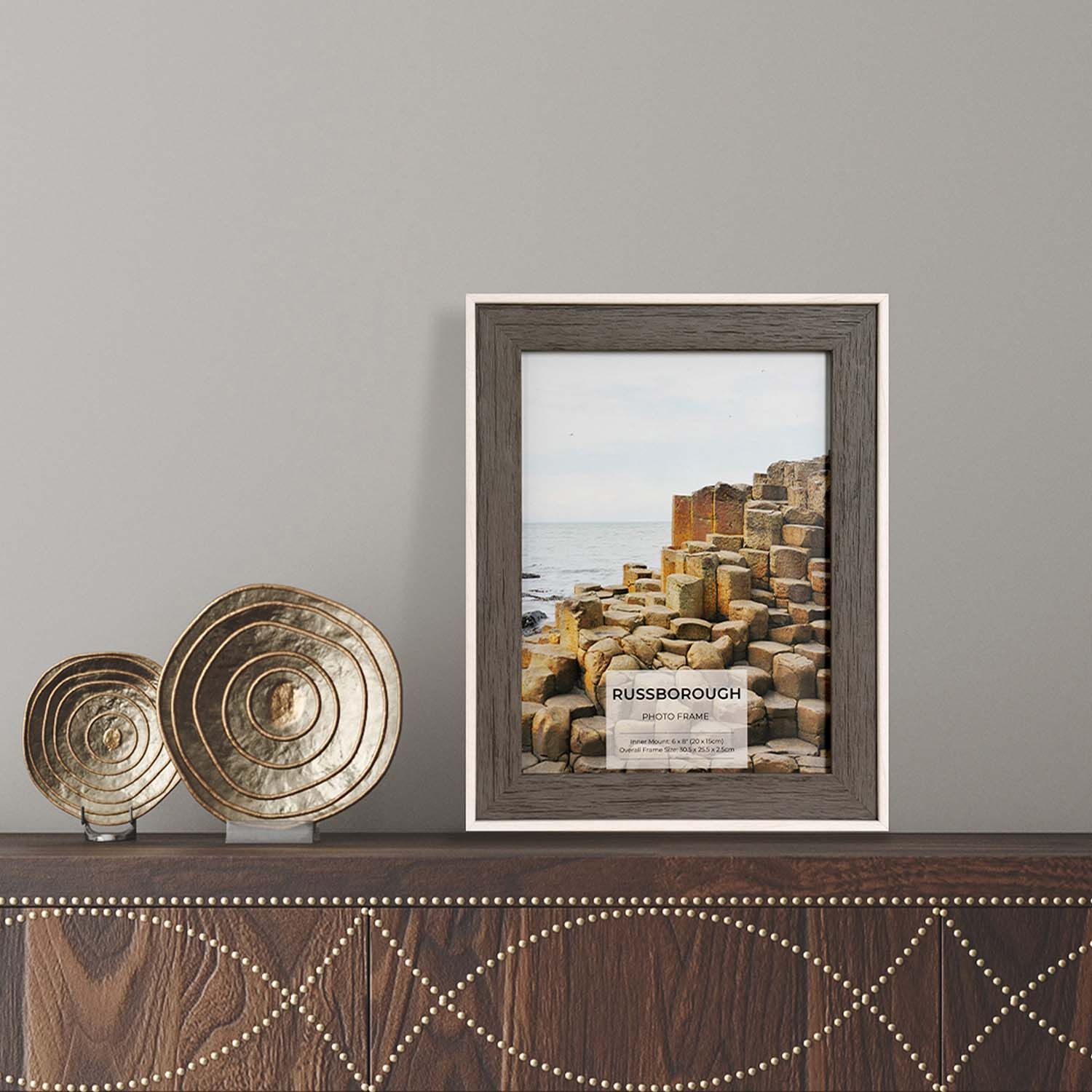 6X8 RUSSBOROUGH GREY Silver Mounted Photo Frame