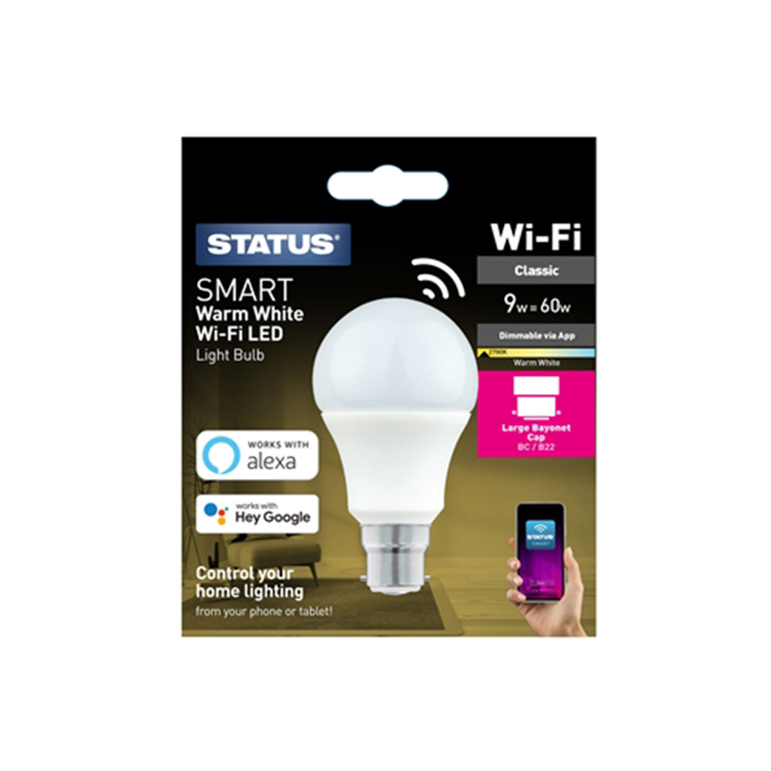STATUS GLS BC Smart LED Bulb 9W CoolWhite Dimmable