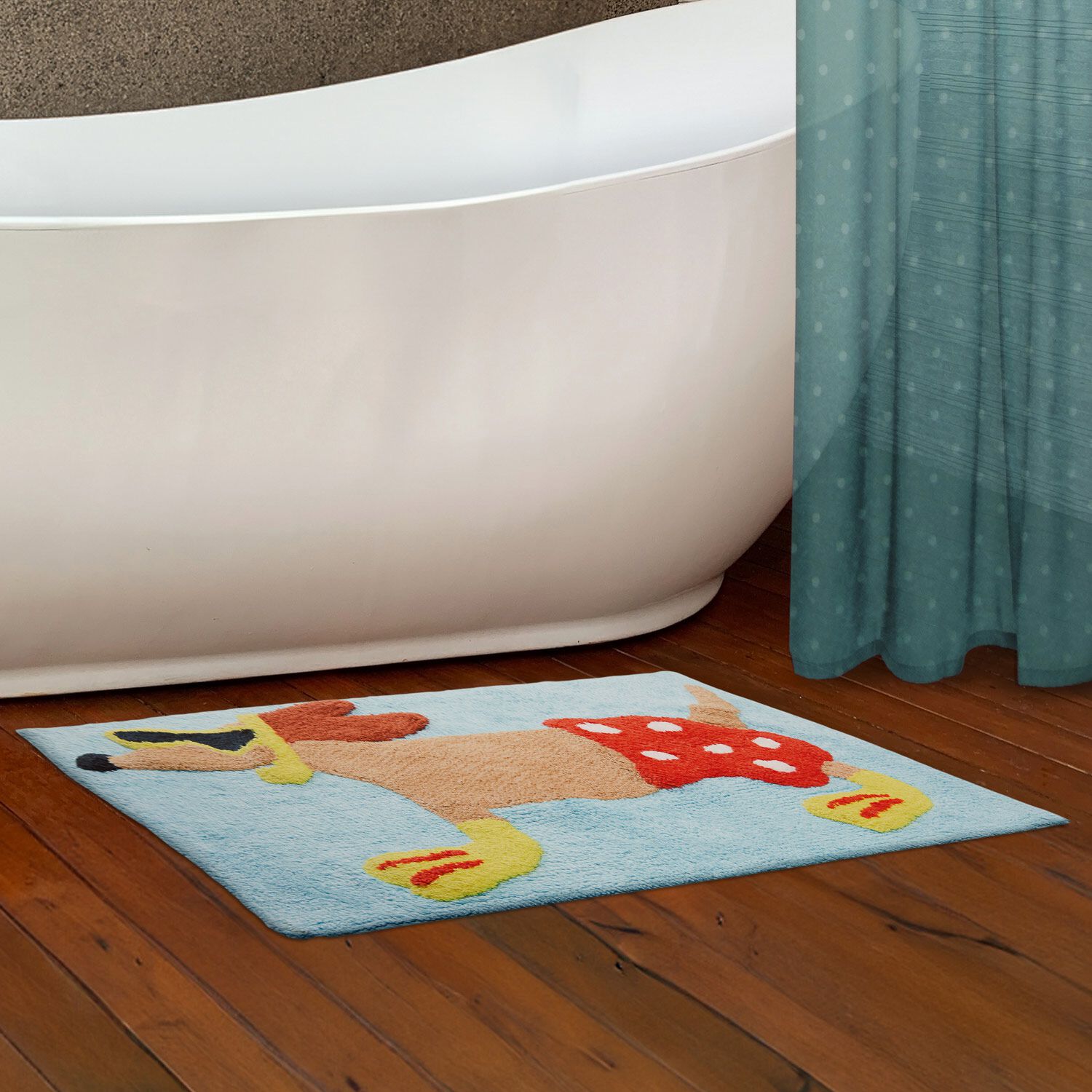 Scuba Dog Tufted Bath Mat 50cm x 80cm