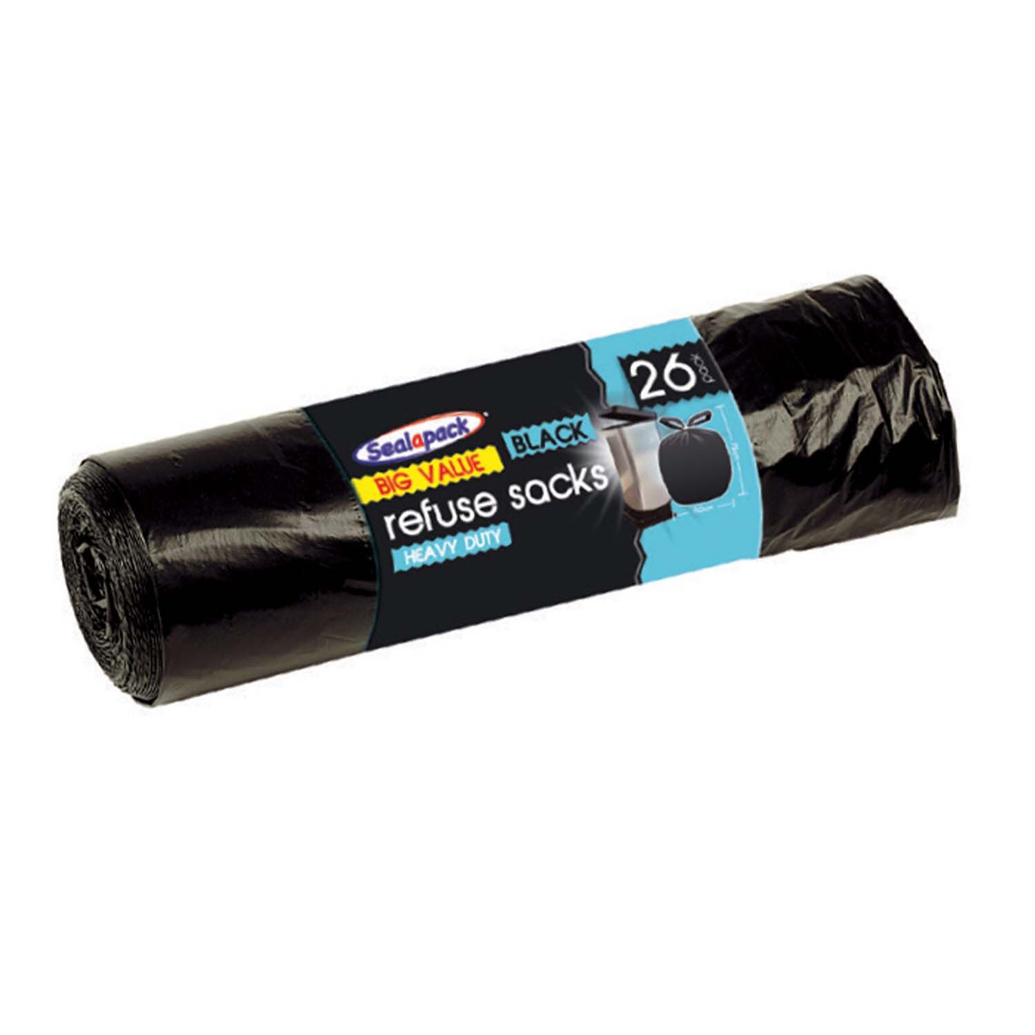 Sealapack 30L Black Refuse Sacks 26 Pack