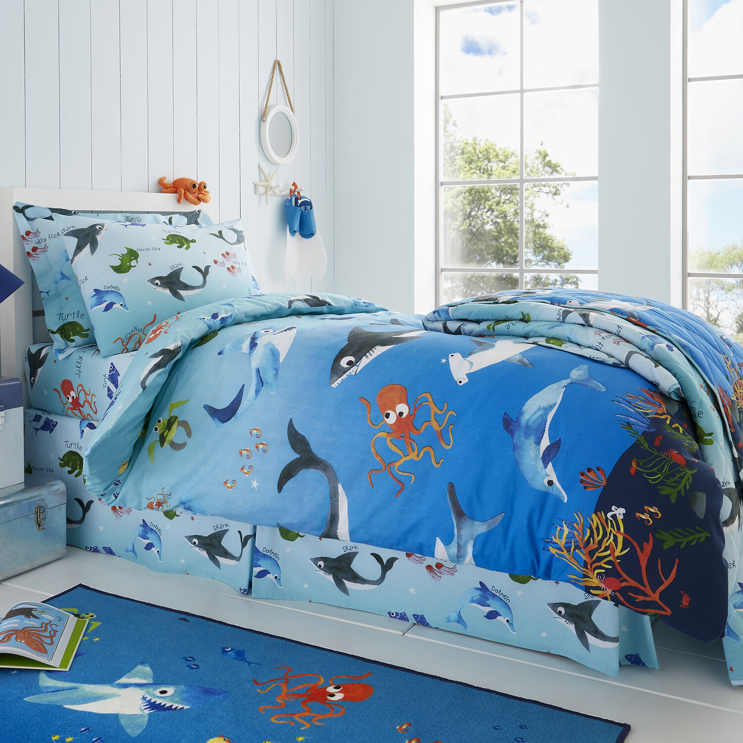 JUNIOR BED DUVET COVER Shark Splash
