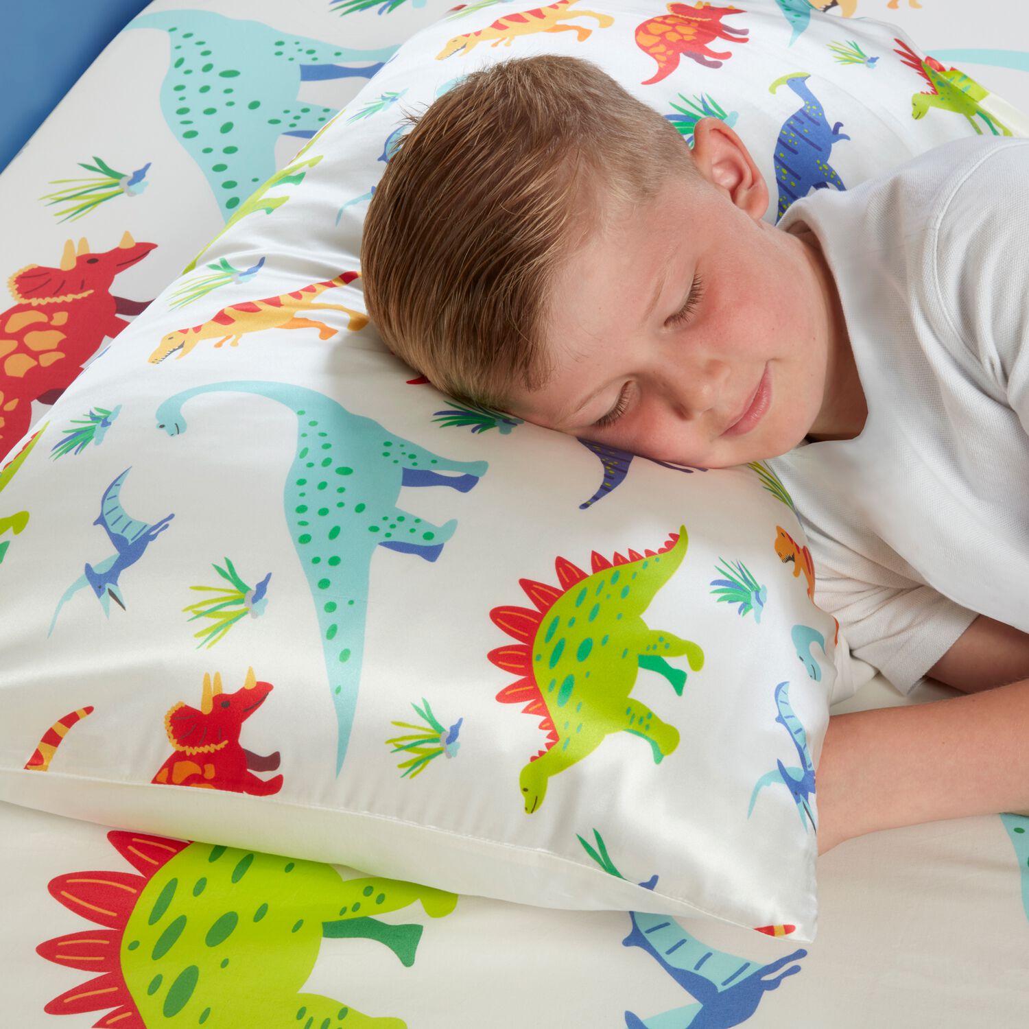 Silk Pillowcase Dino Land 50cm x 75cm