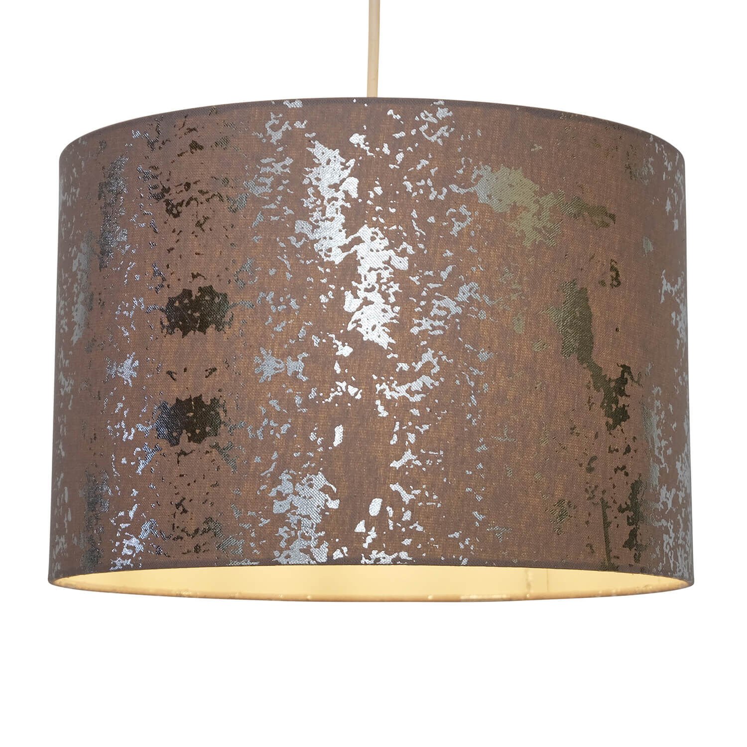 Silver Foil Effect Linen Light Shade