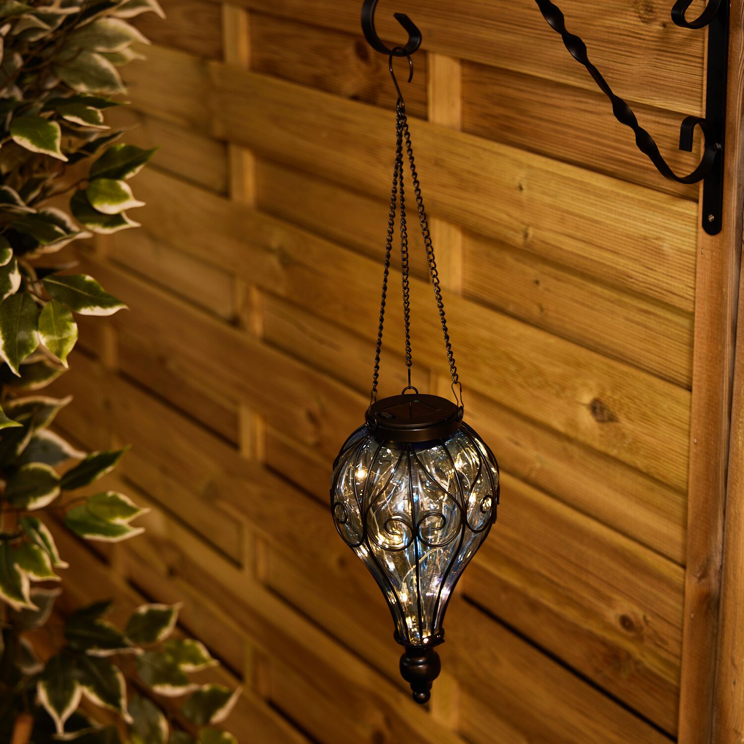 Solar Firefly Hanging Lantern - Blue