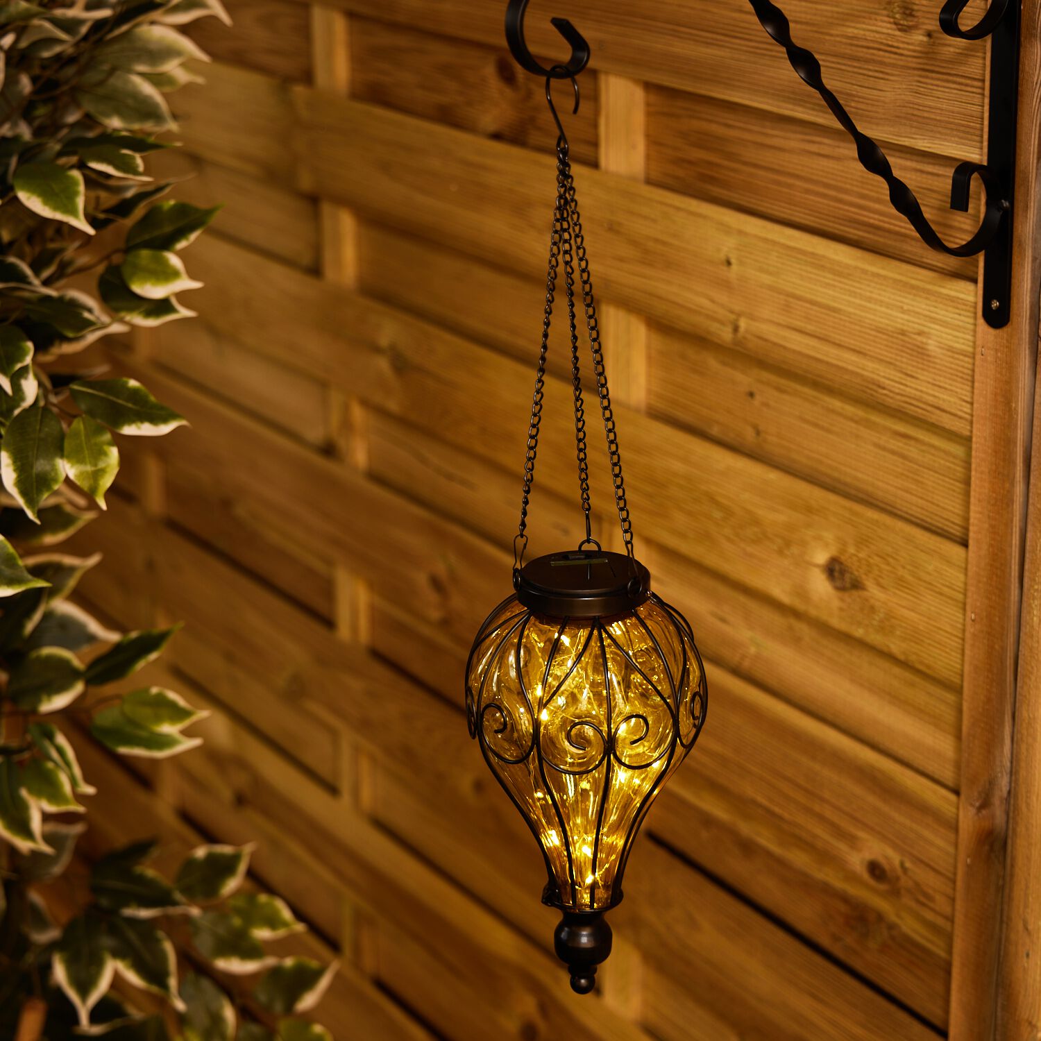 Solar Firefly Hanging Lantern Yellow