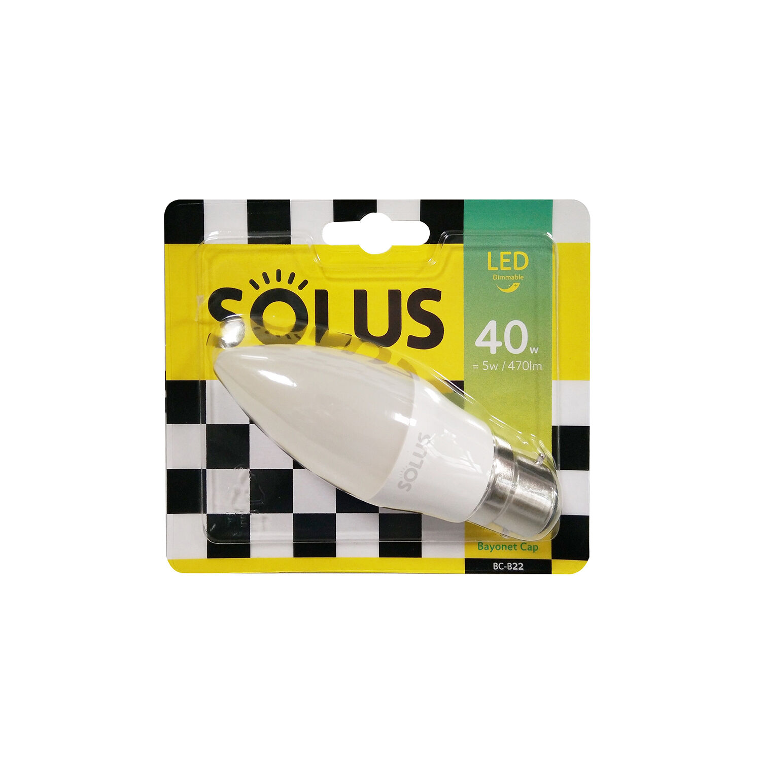 Solus BC LED Candle Bulb 5W (EQ. 40W) Dimmable