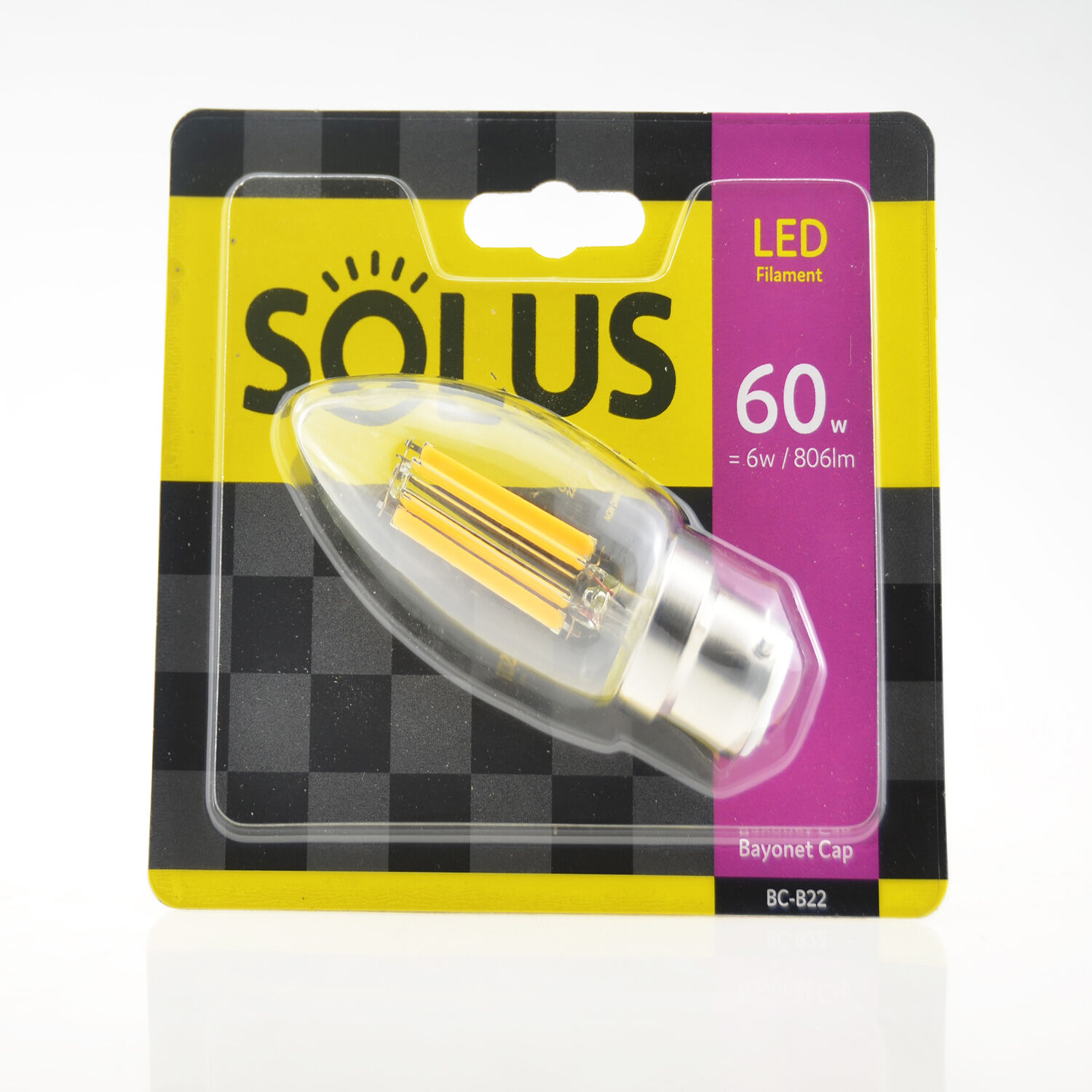 Solus BC XCROSS LED Candle Bulb 6W (EQ60W)