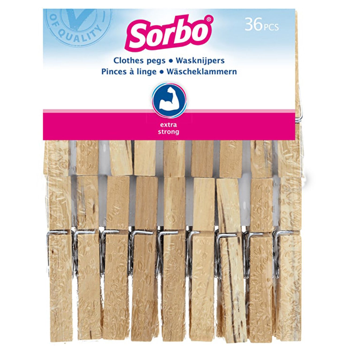 Sorbo Wooden Clothes Pegs 36pcs