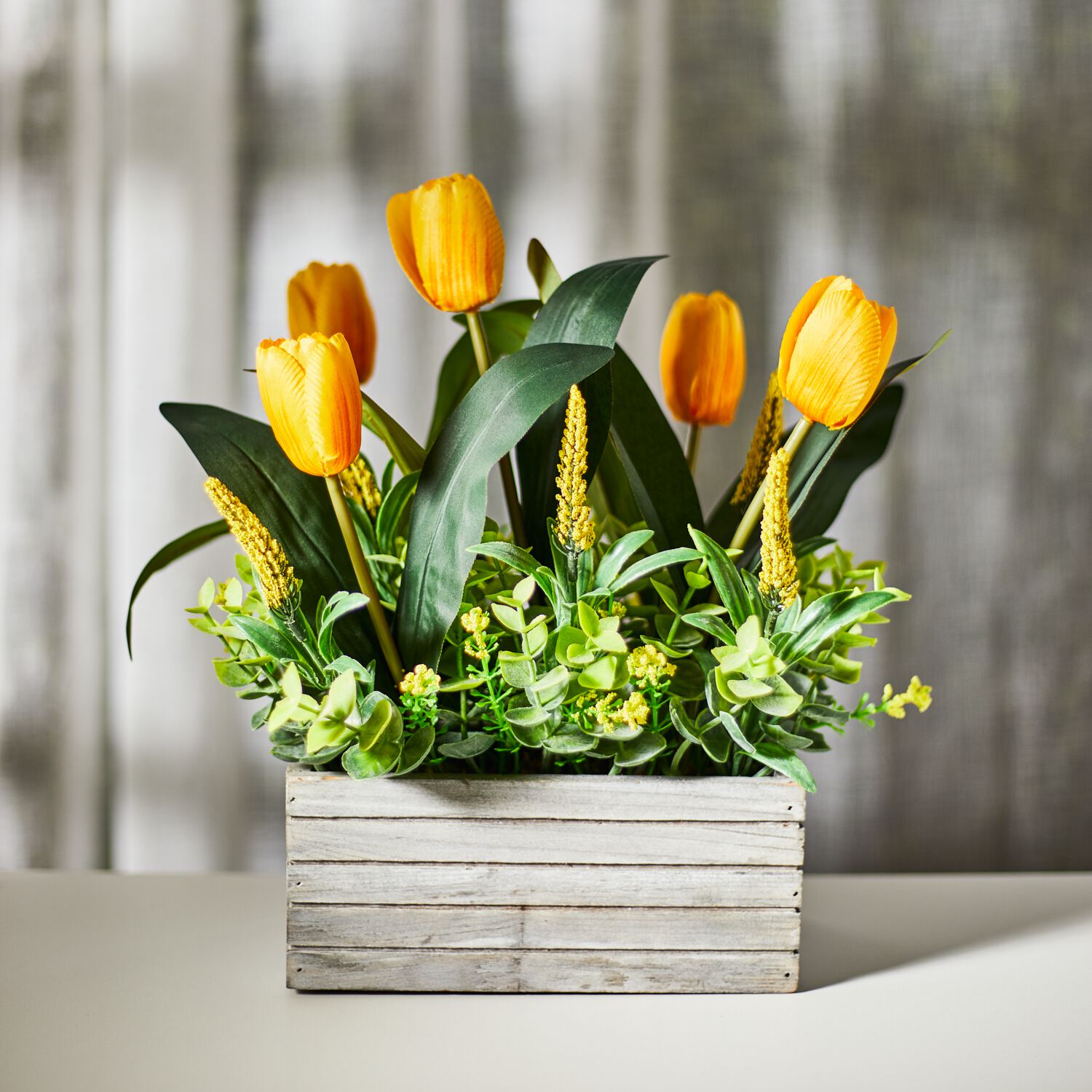 Spring Tulips In Planter