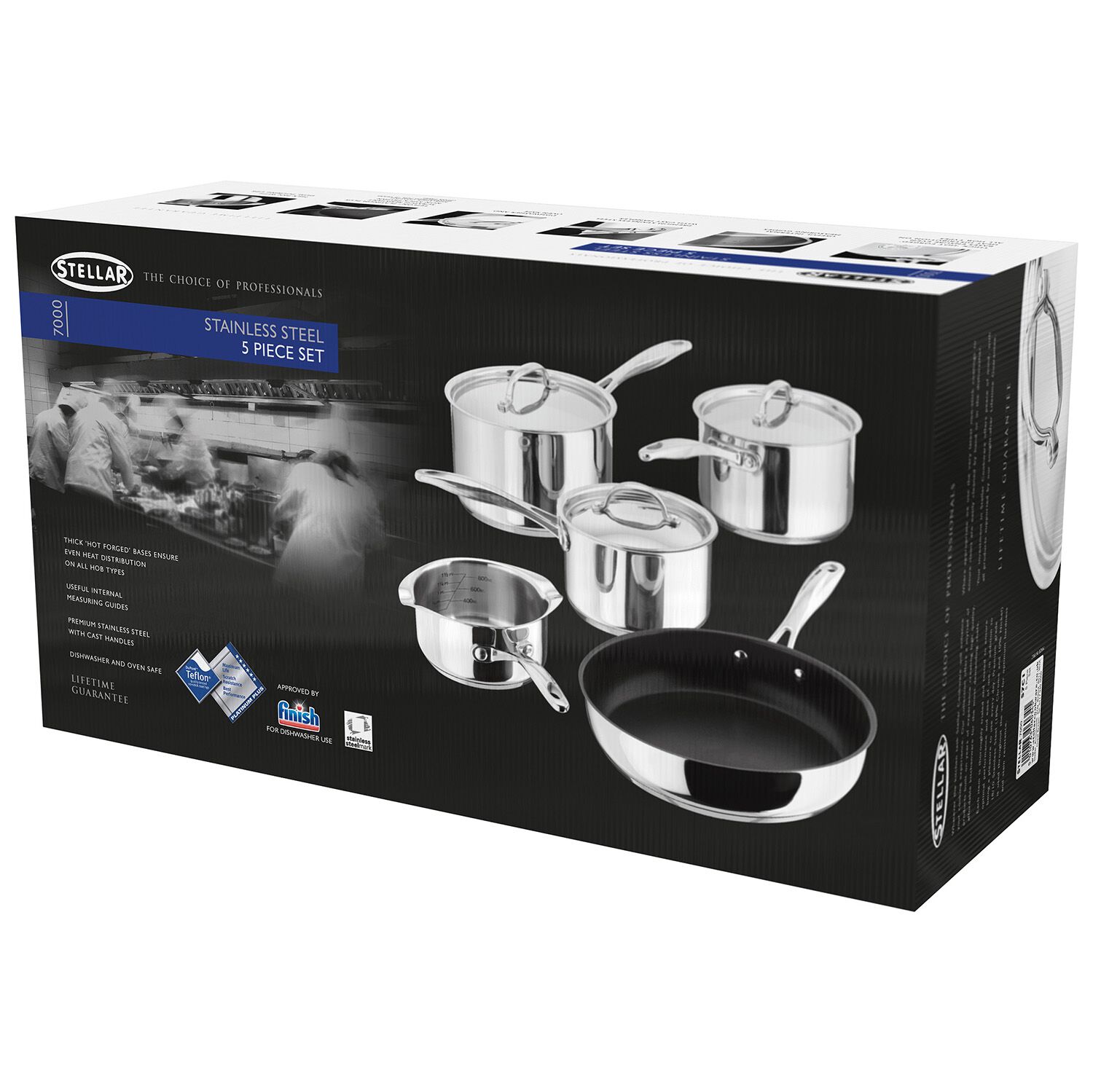Stellar 7000 5 Piece Draining Cookware Set