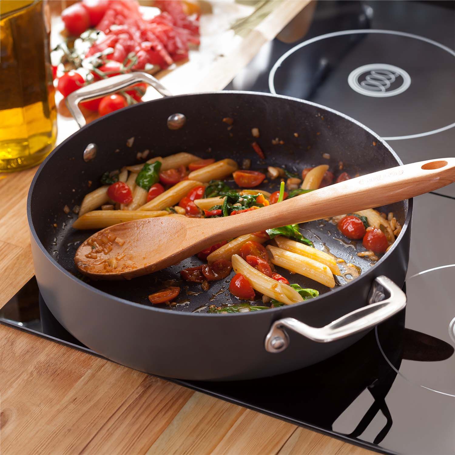 Stellar Hard Anodised 28cm Non-Stick Saute Pan