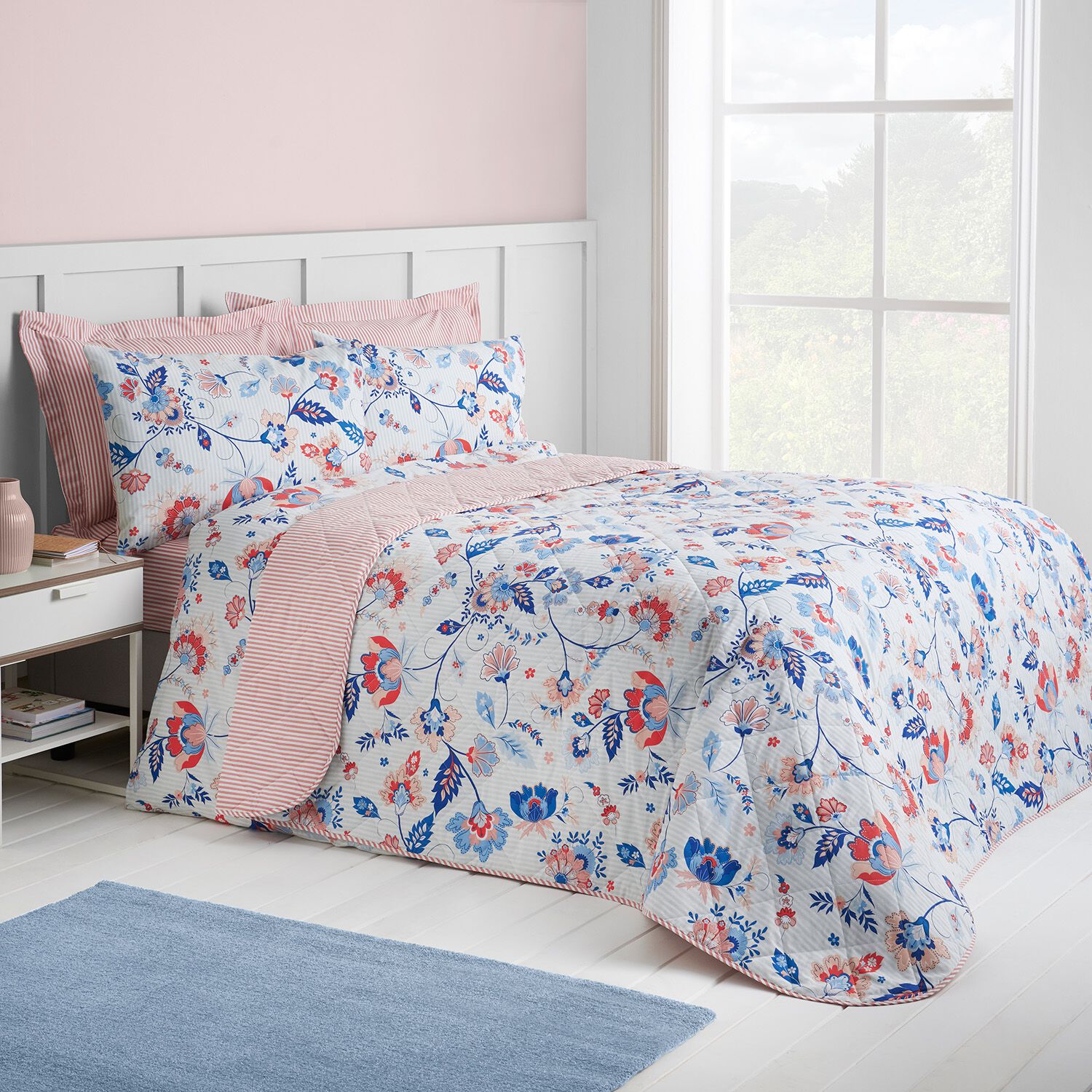 Stevie Bedspread 200cm x 220cm - Coral