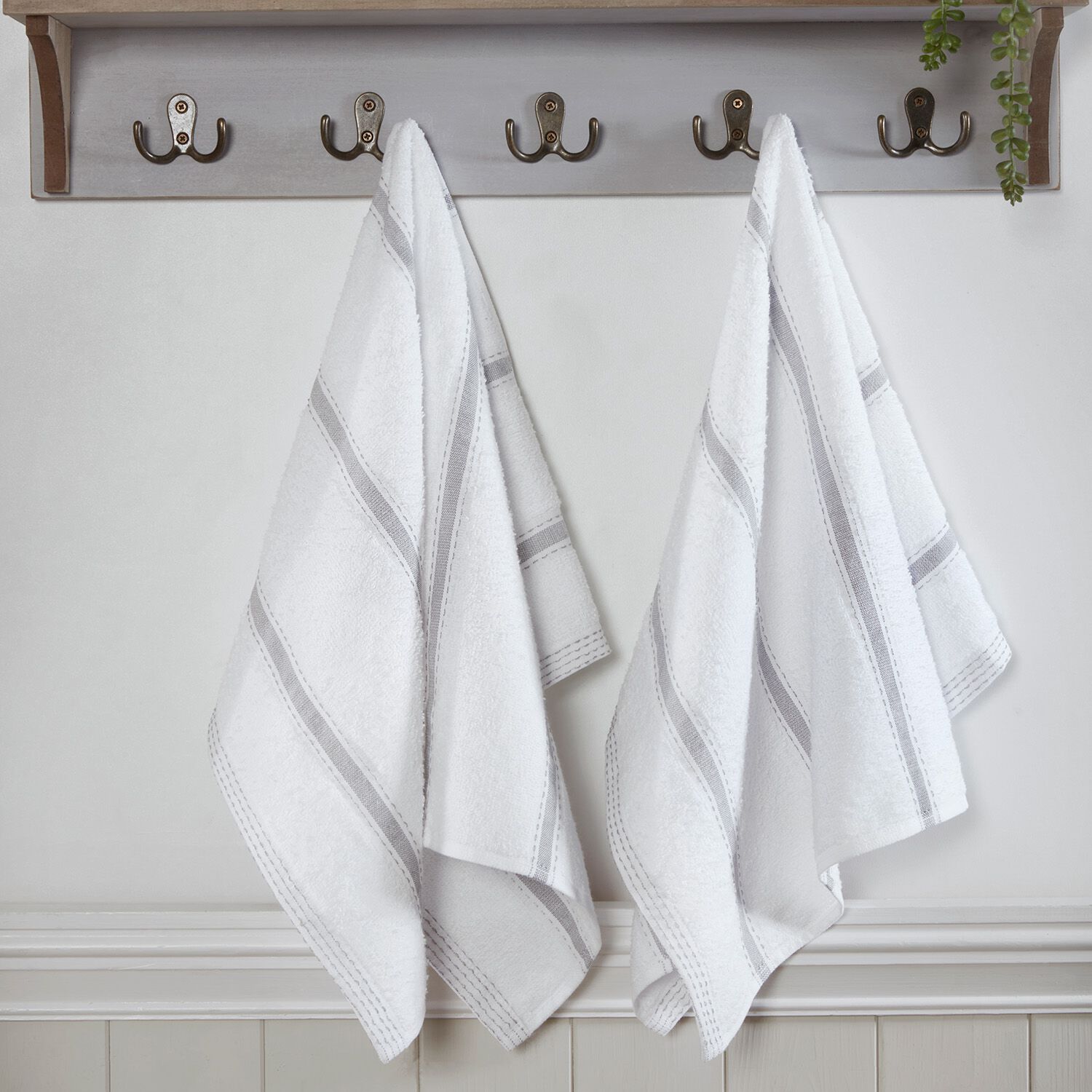 Stripe Tea Towels 2 Pack - Dove Grey