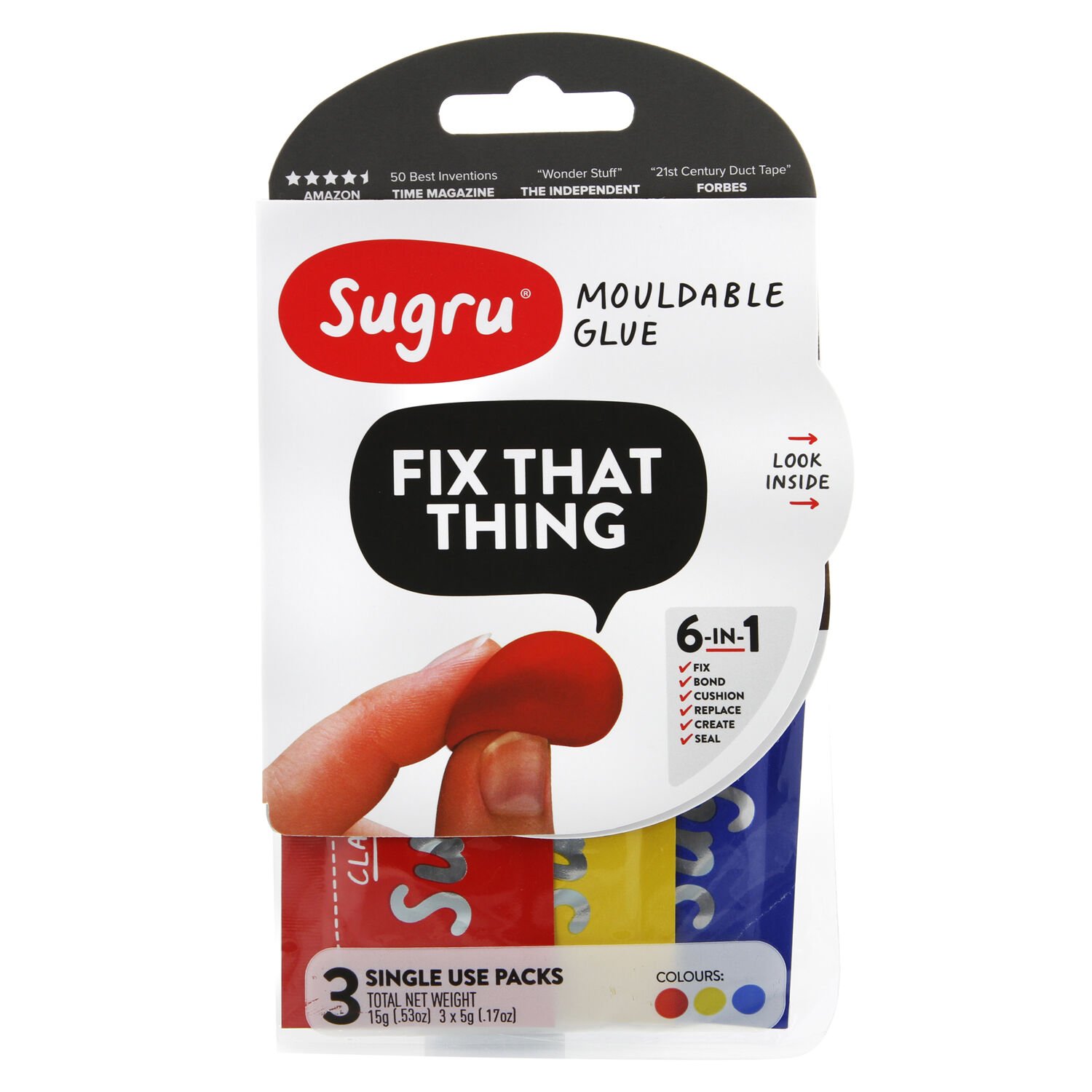 Sugru Mouldable Glue 3 Single Use Packs - 3 x 3.5g
