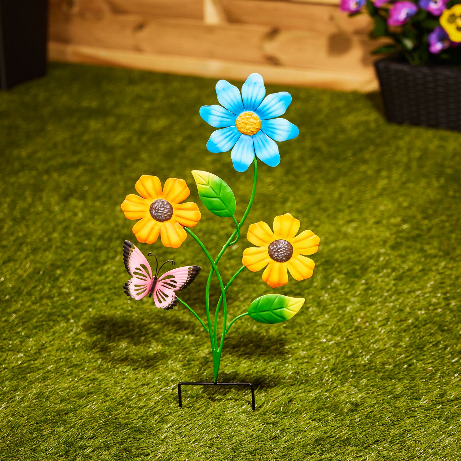 Summer Flowers Garden Decor Stake