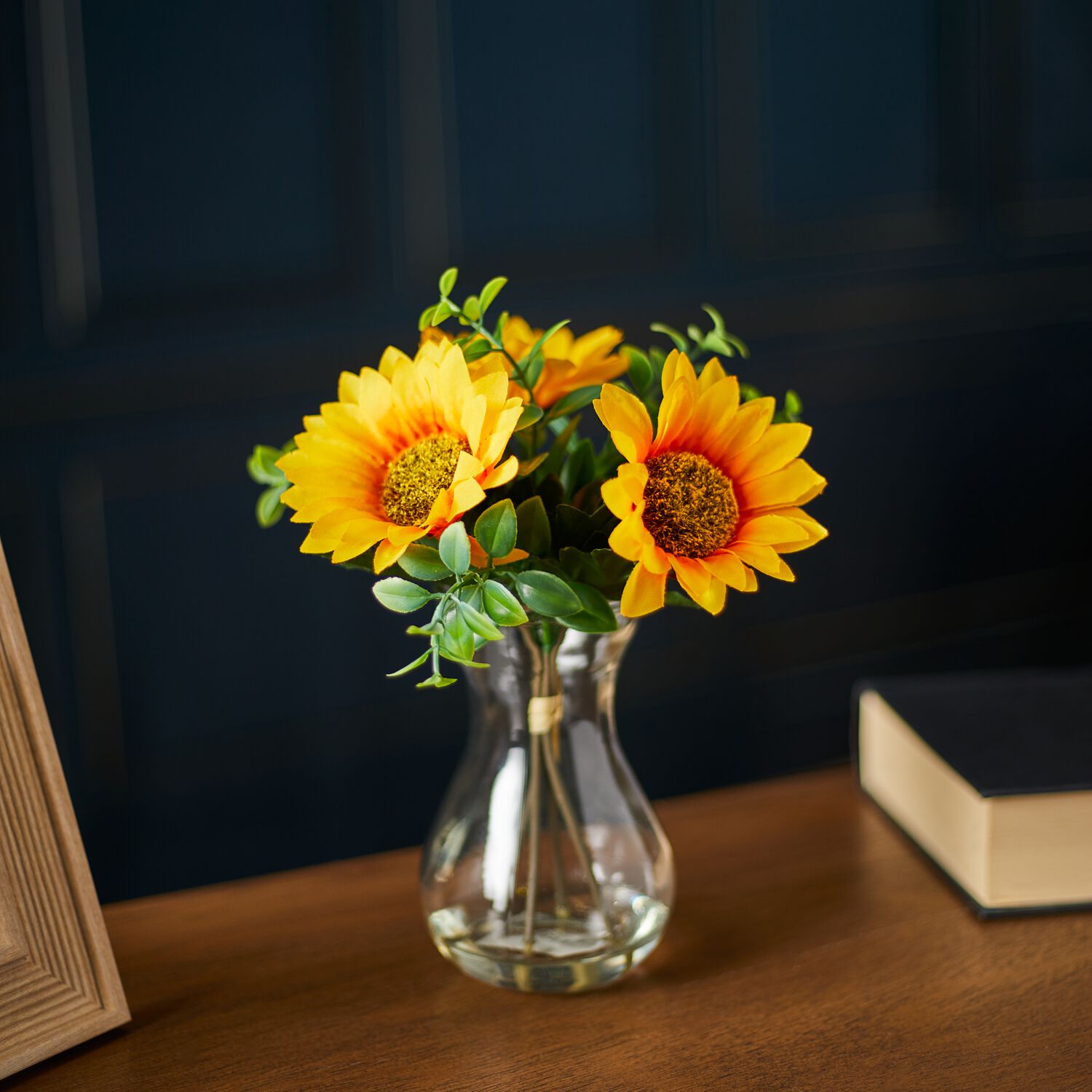 Sunflower Bouquet In Glass Vase