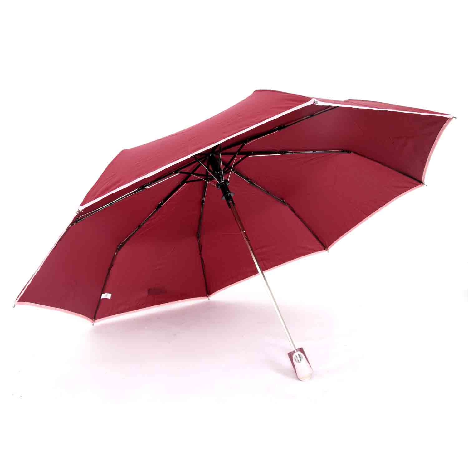 Susino Semi-Auto Compact Burgundy Umbrella w/Cover