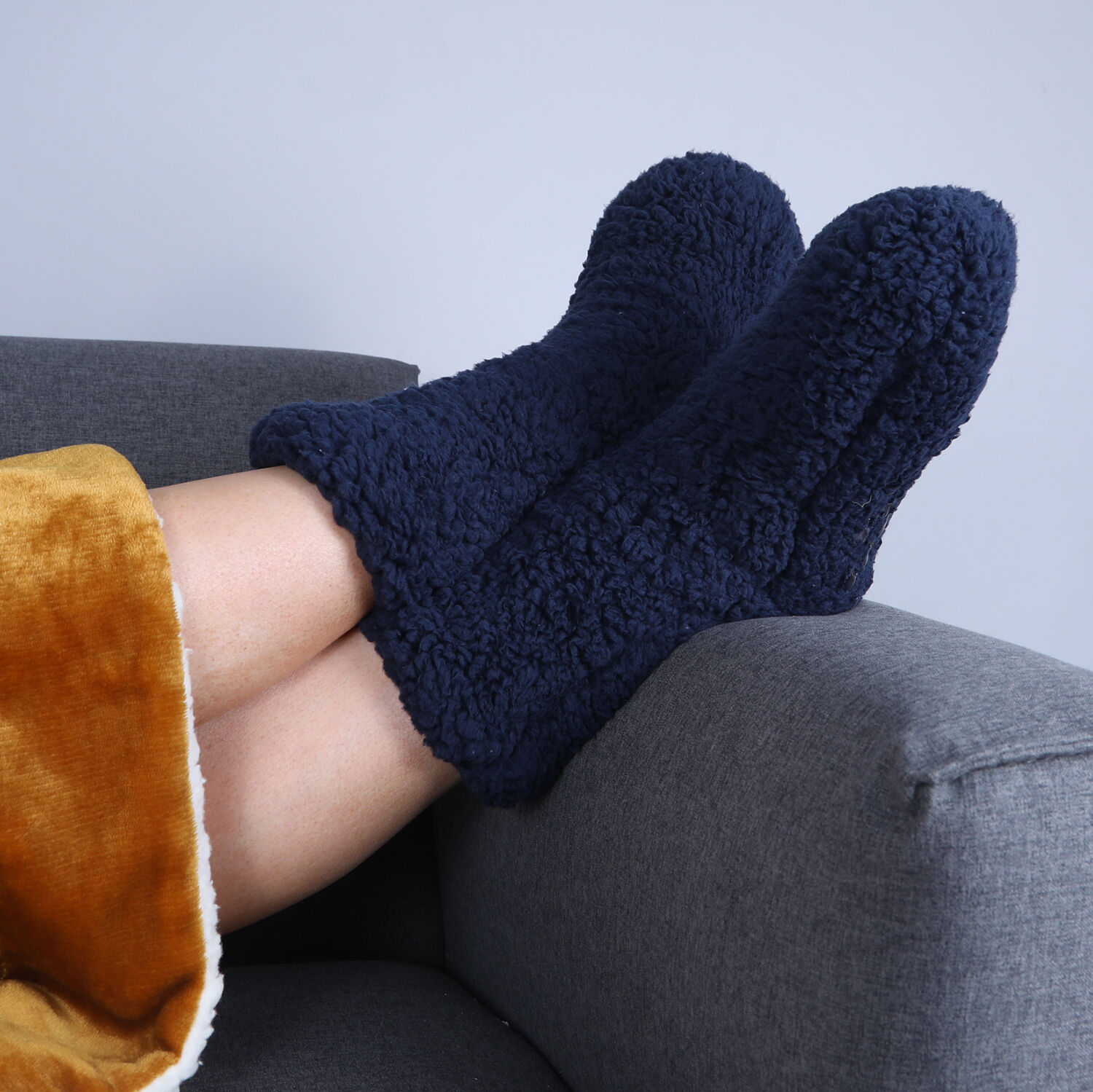 Teddy Socks Pair - Navy