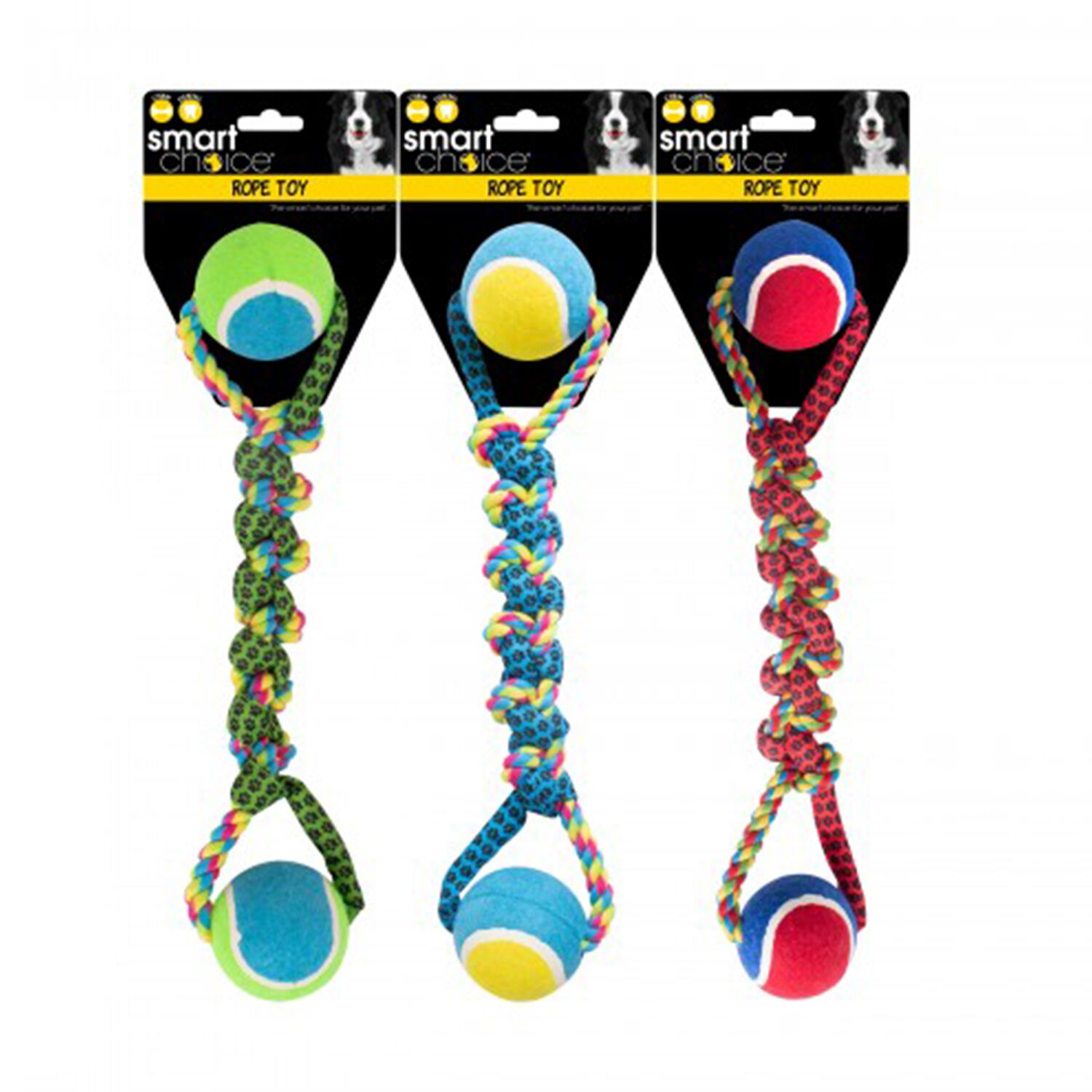 Tennis Ball Rope Dog Tug Toy