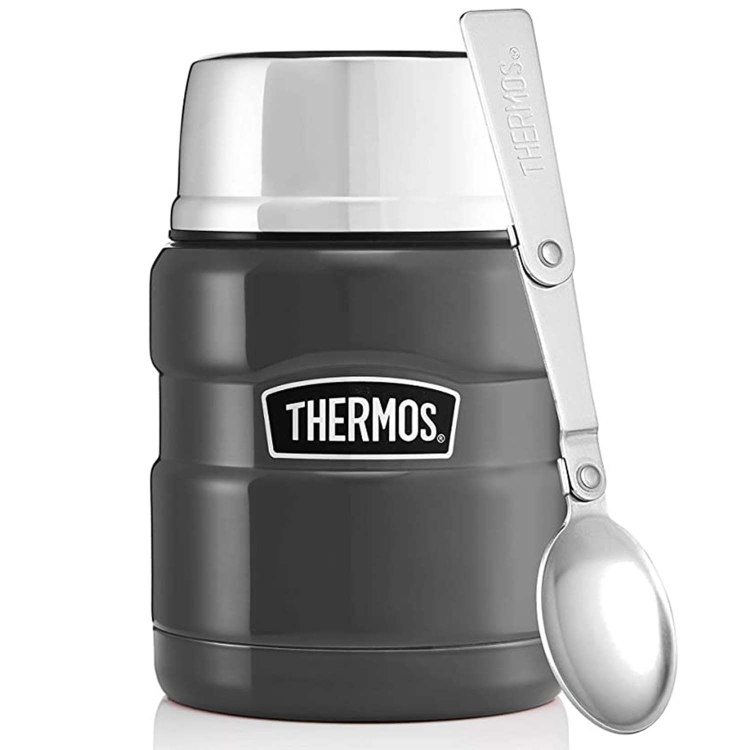Thermos 470ml King Food Jar with Spoon - Gunmetal