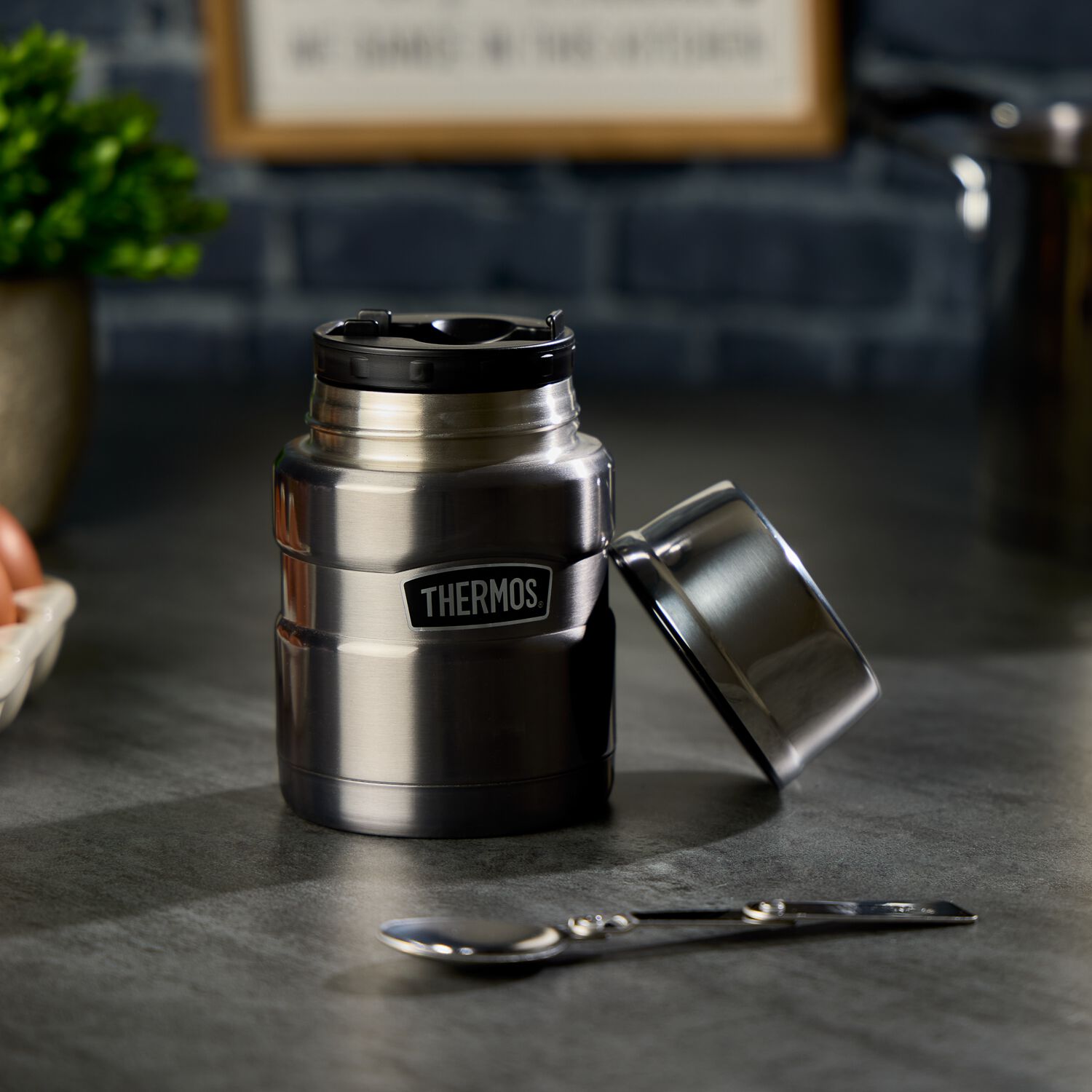 Thermos 710ml King Food Flask - Gunmetal
