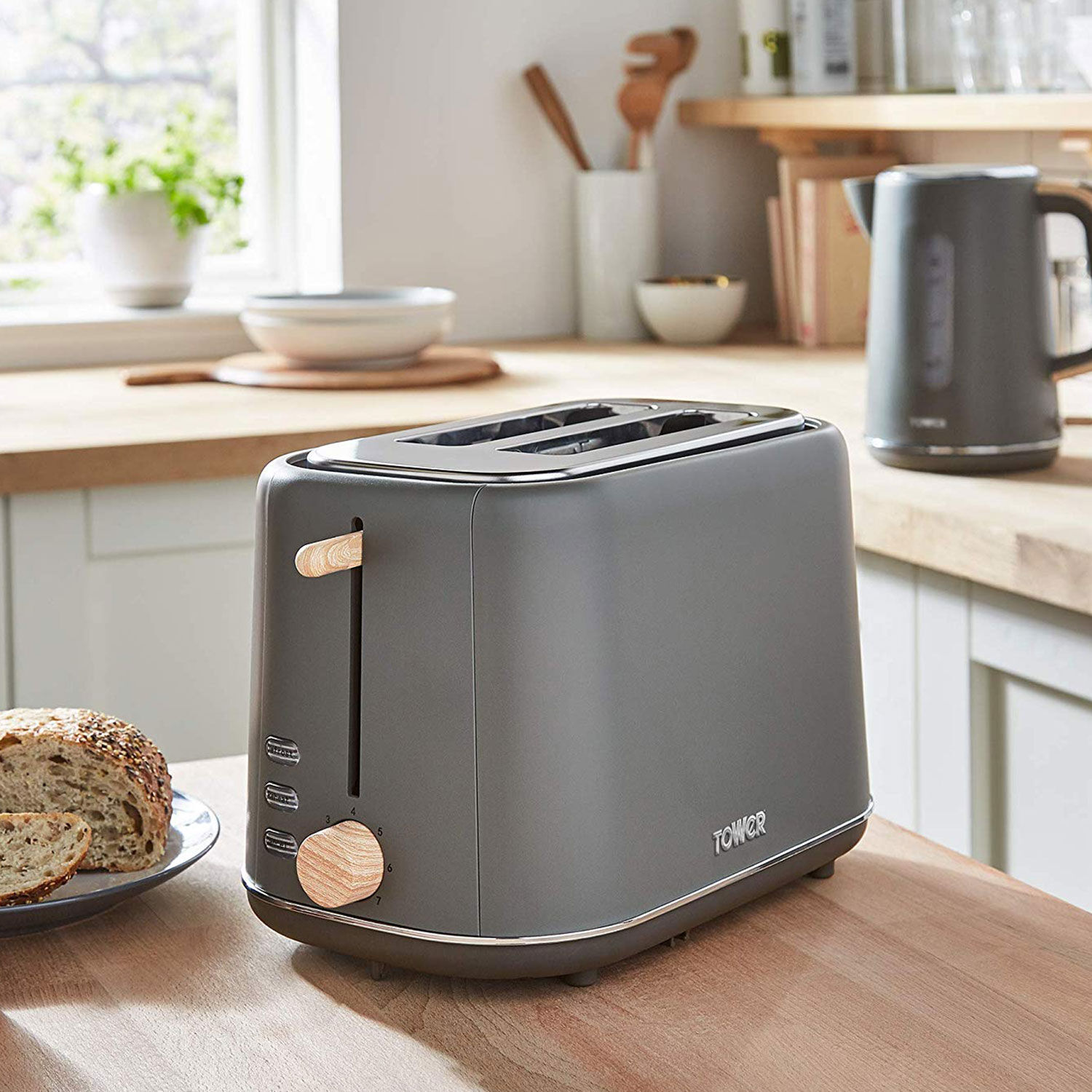 Tower Scandi Grey 2 Slice Toaster