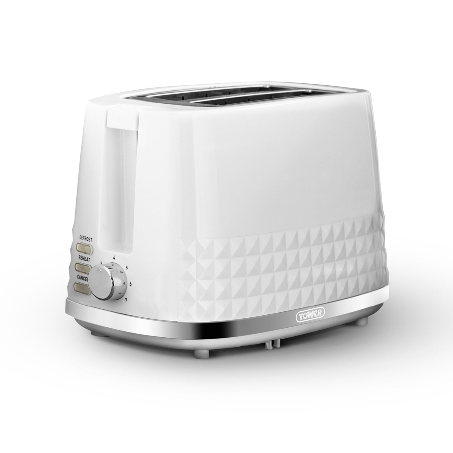 TOWER SOLITAIRE WHITE 2 Slice Toaster