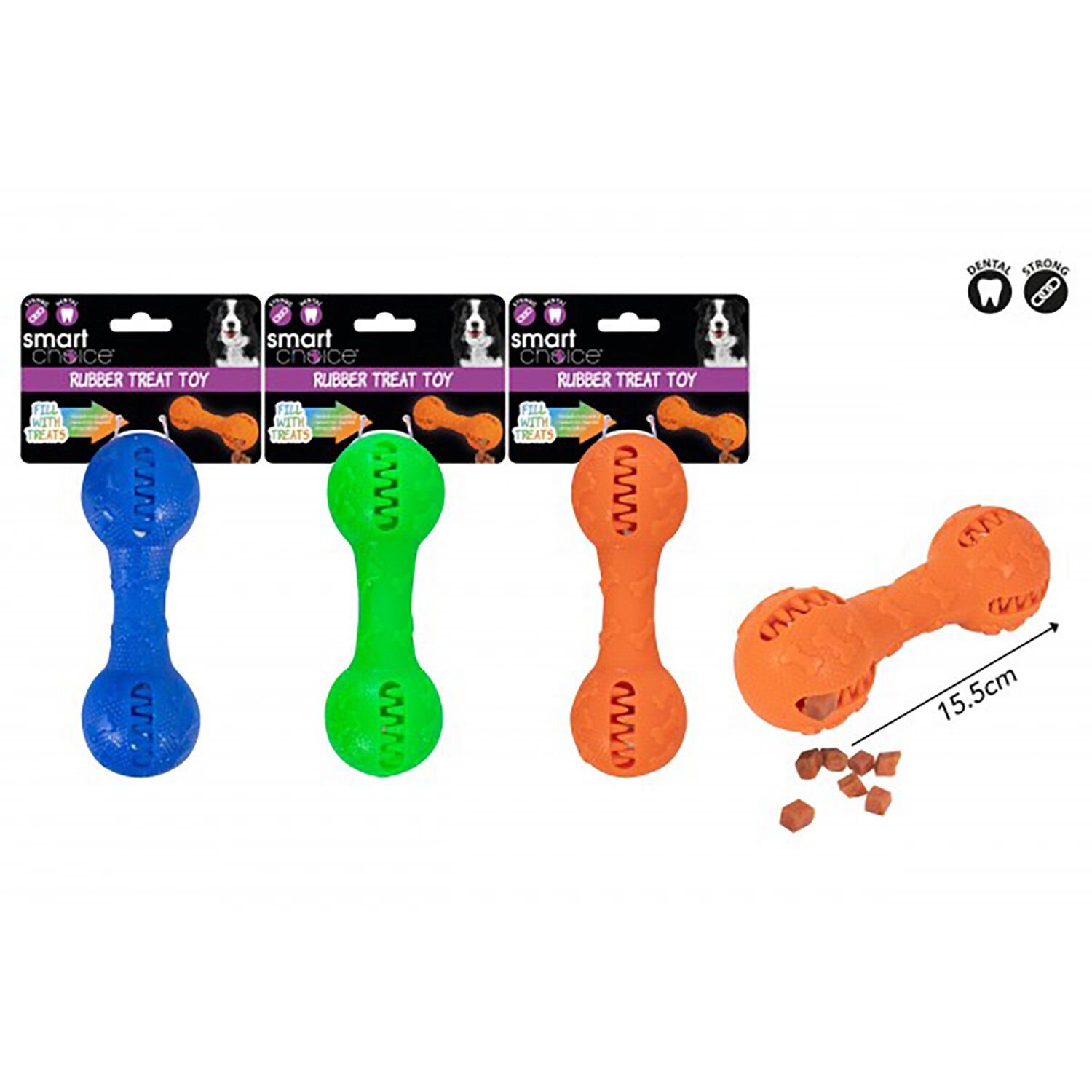 Treat Dispensing Rubber Dumbbell Tog Toy