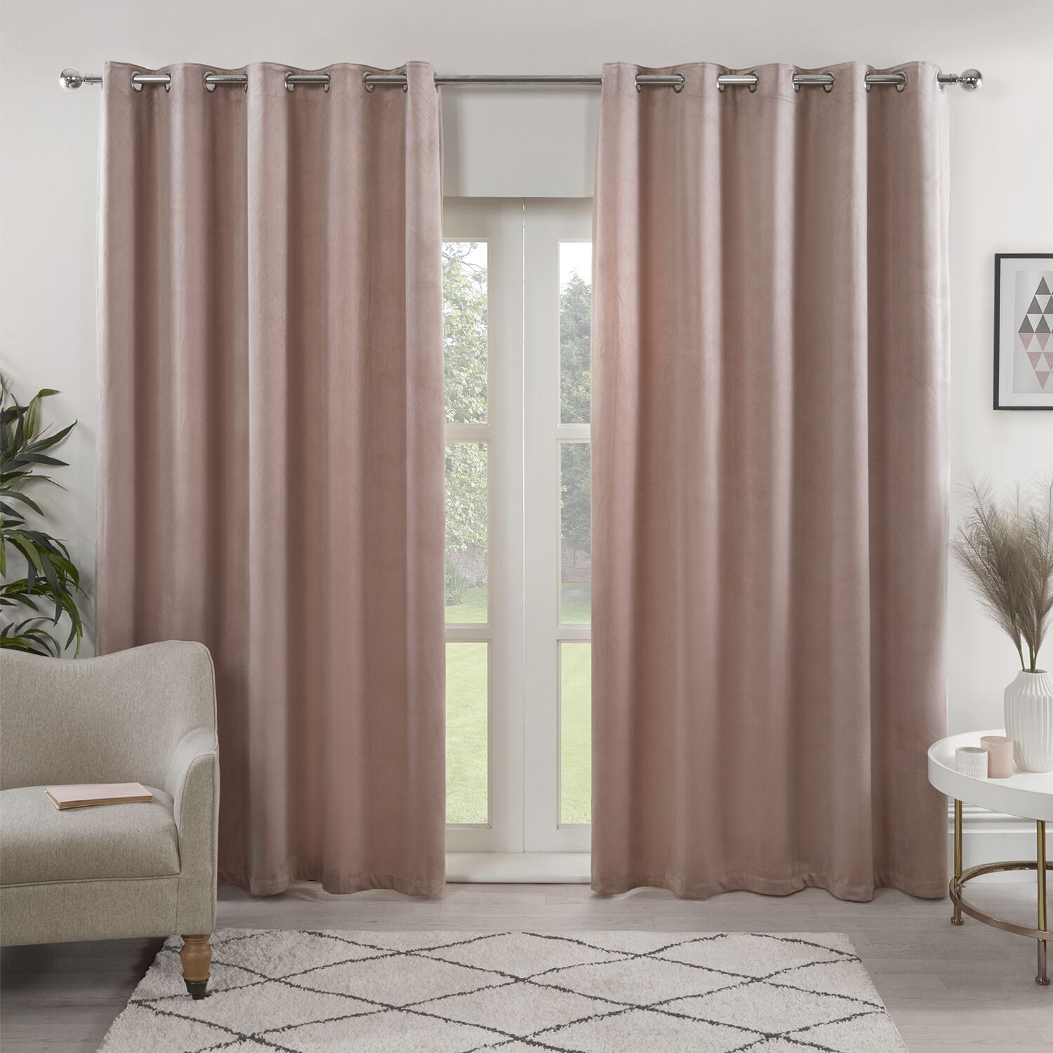 TRIANGLE STITCH MAUVE 66X54 Curtain
