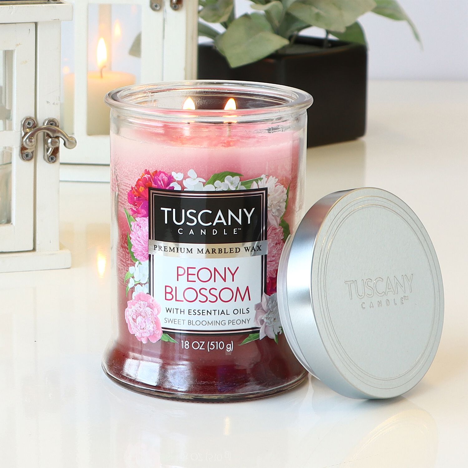 Tuscany 18oz Triple Pour Peony Blossom Candle